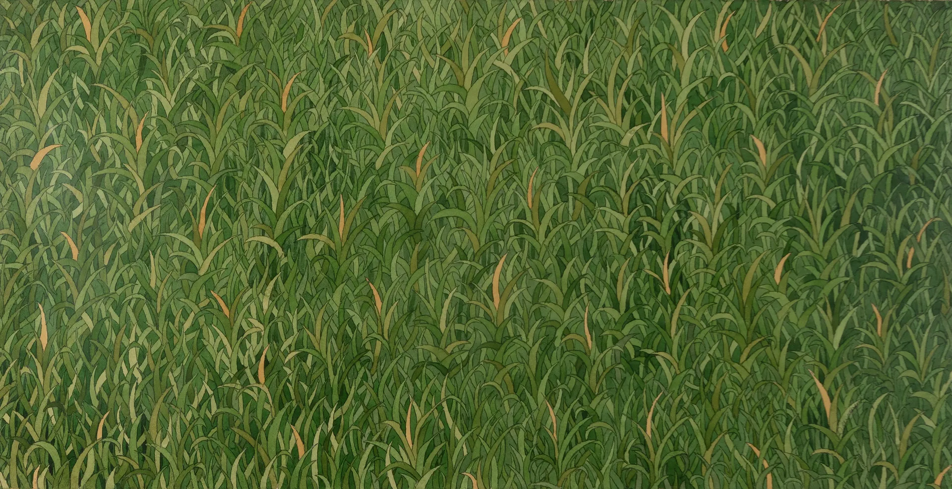 Always grass is greener on the other side by Dayananda Nagaraju - Watercolour on handmade paper