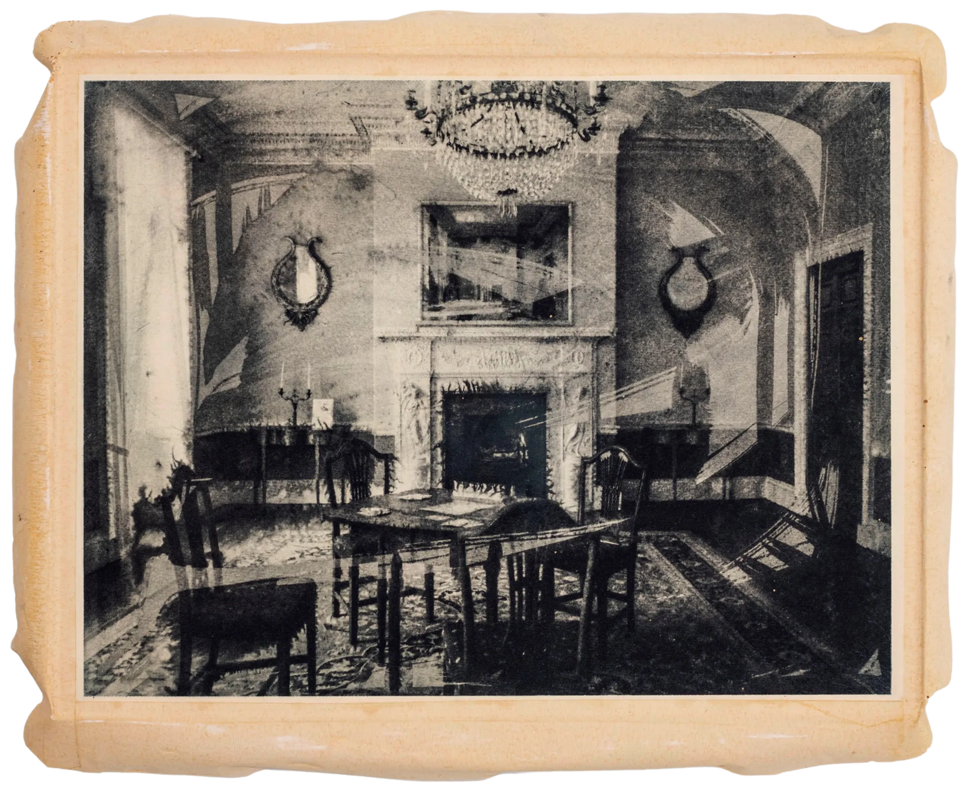 Black stars are shining very bright - VII, 12 by Abhishek Narayan Verma - Etching print printed on dental plaster