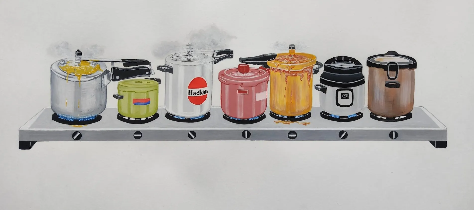 Ye college hai pressure cooker nahi by Anurag Paul - Opaque watercolor on paper