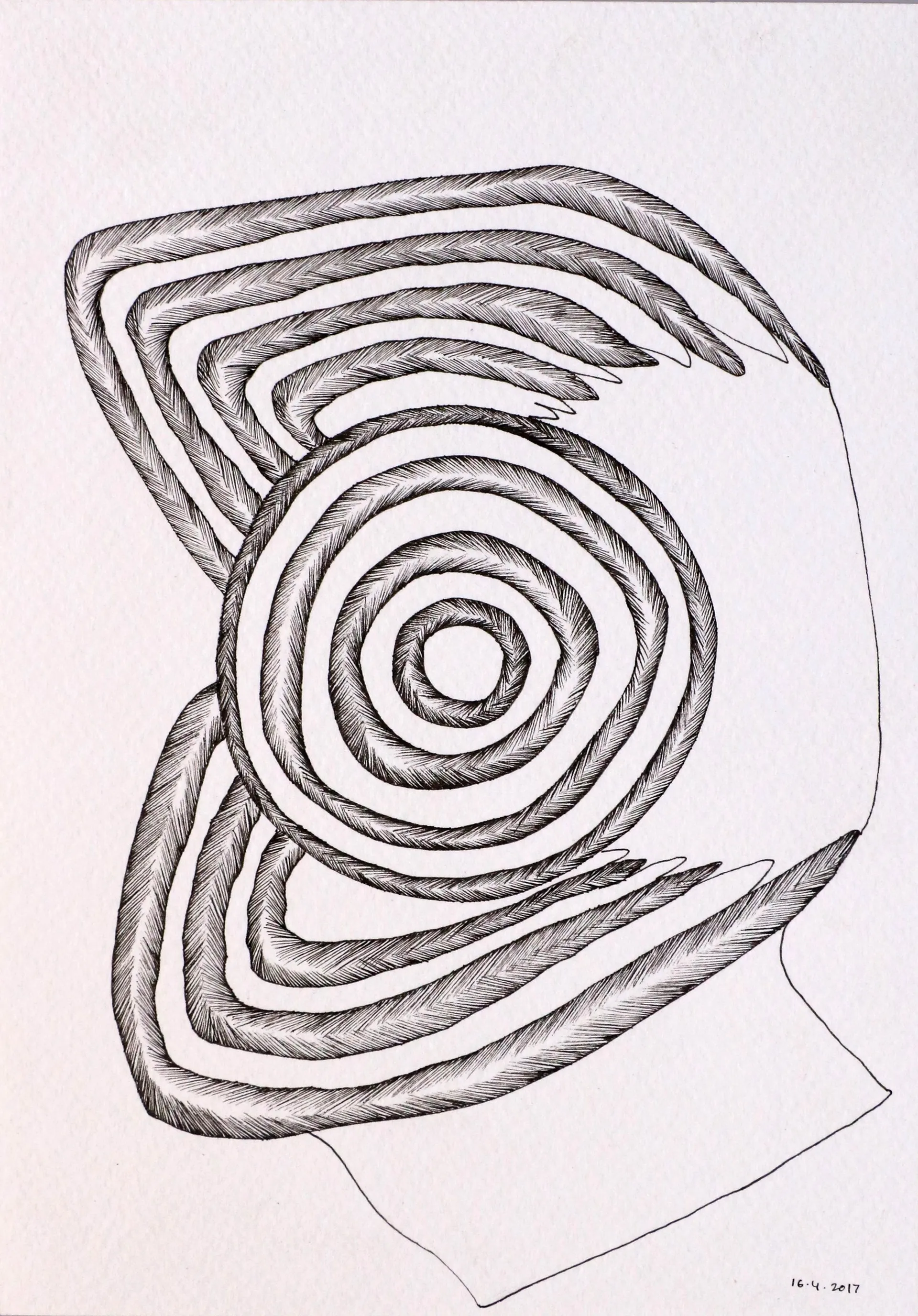 D-3-5 by Preksha Tater - Pen and color on paper 
