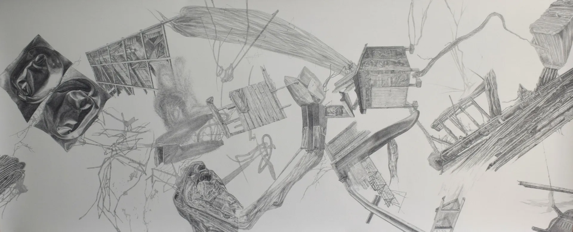 Things my eyes never saw by Nabanita Guha - Graphite on Fabriano Paper