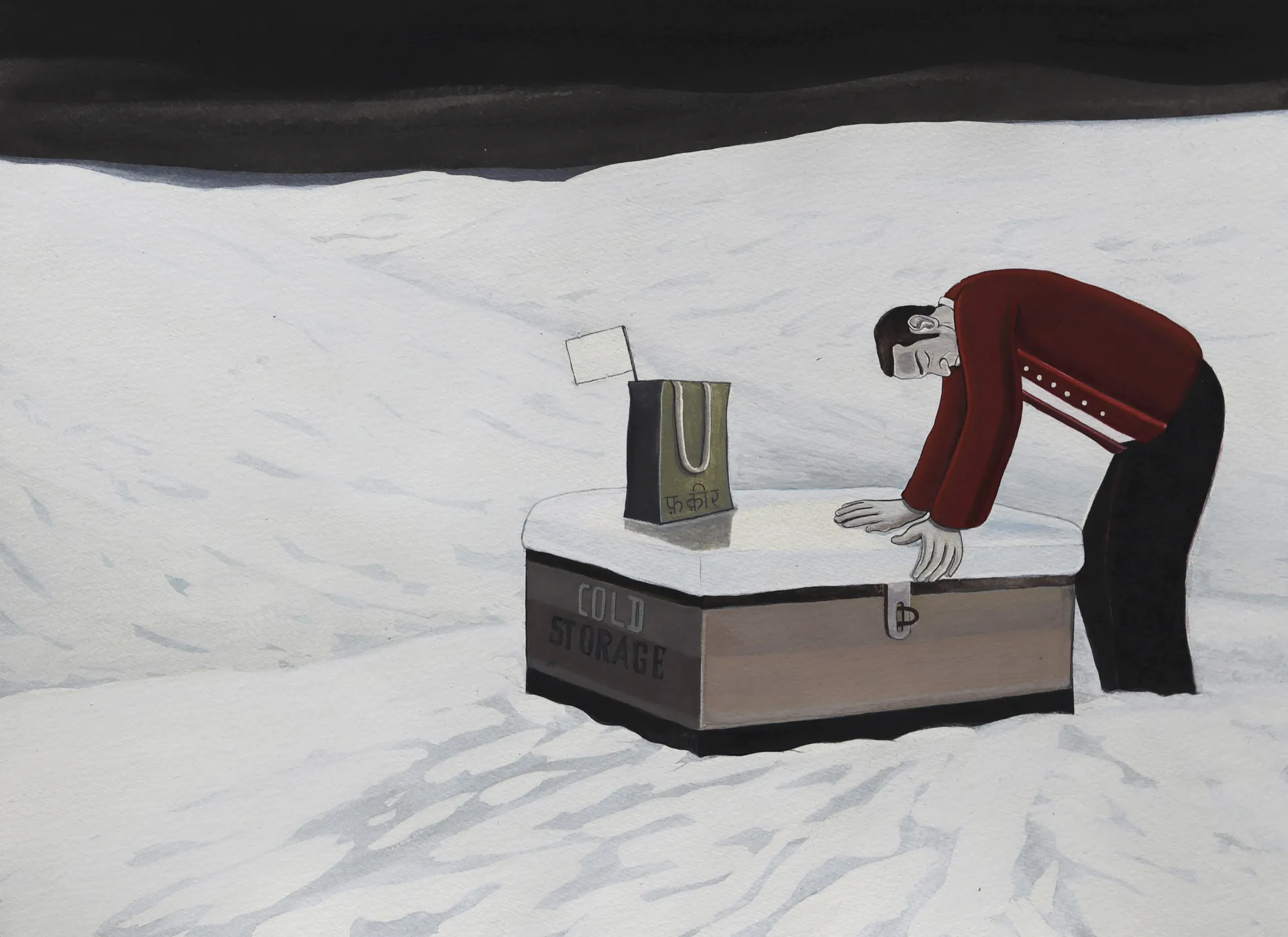 Meanwhile during the lockdown–a walk to remember, 6 by Abhishek Narayan Verma - Gouache on acid free paper
