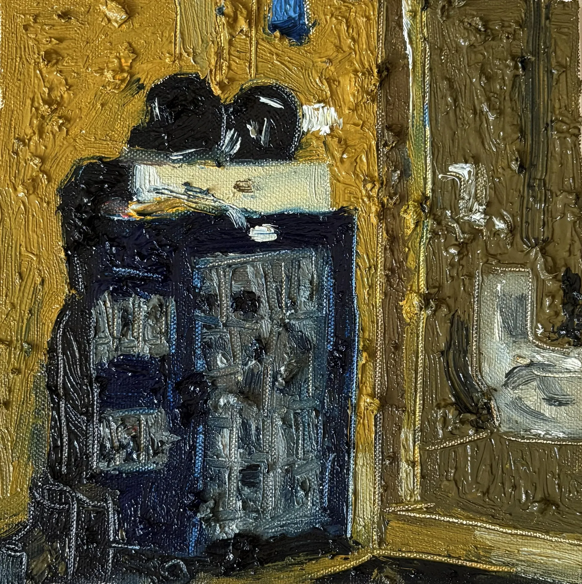 Rack in the corner by Akshit Satyarthi - Oil on canvas