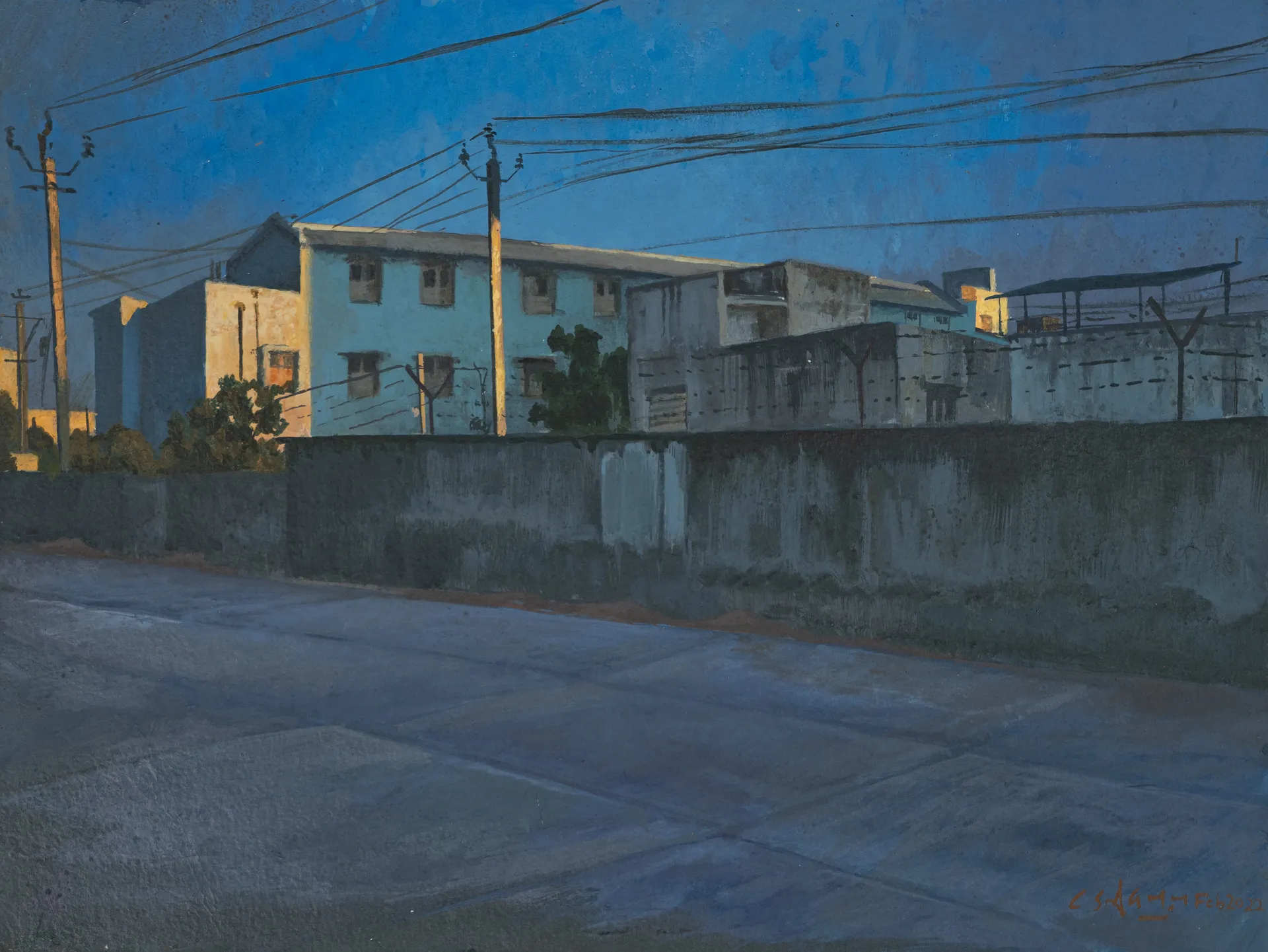 Morning light by Akbar Ali Sunasara - Acrylic on handmade paper