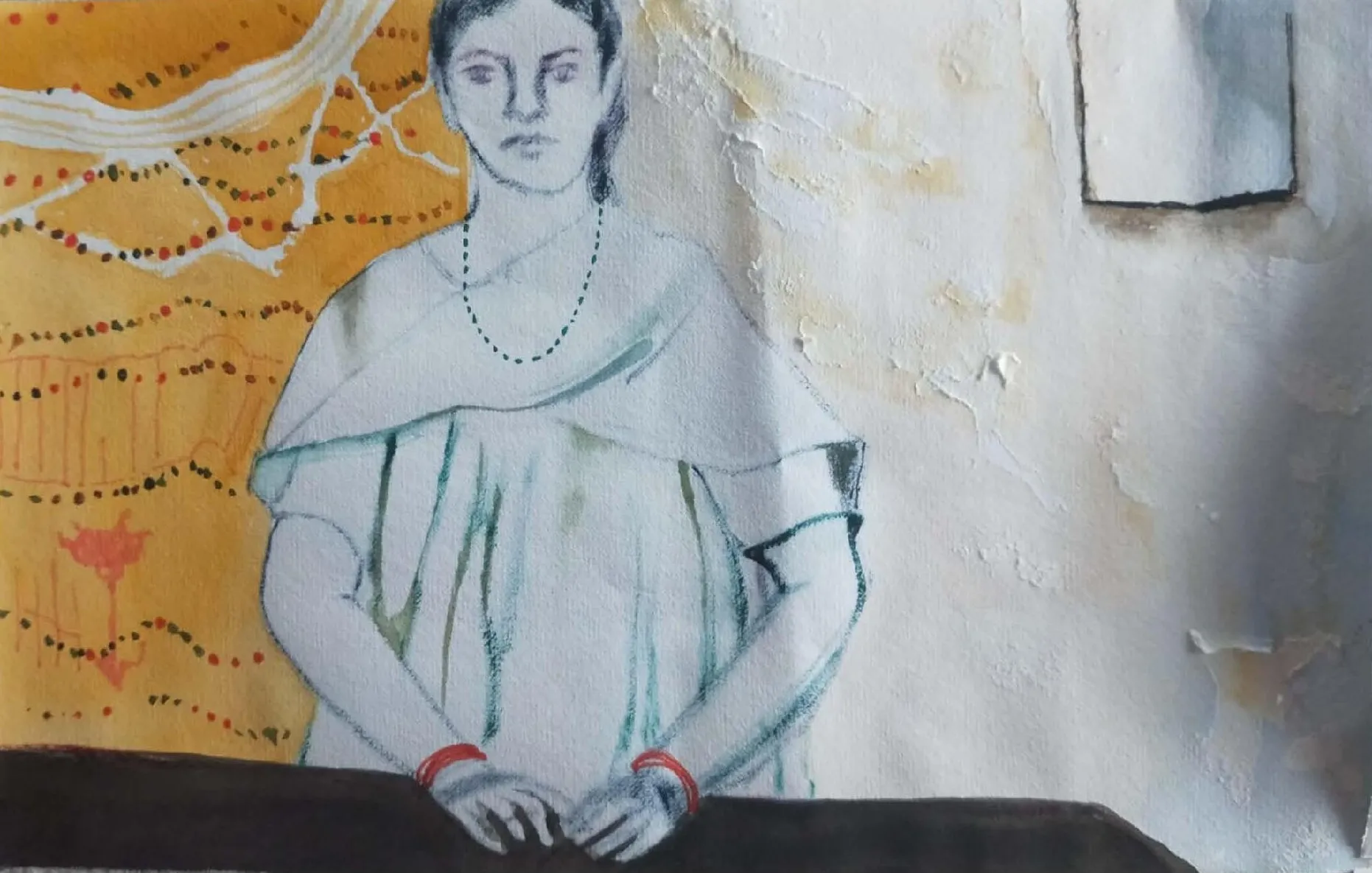 Govar toli by Shiv Shankar - Oil on paper