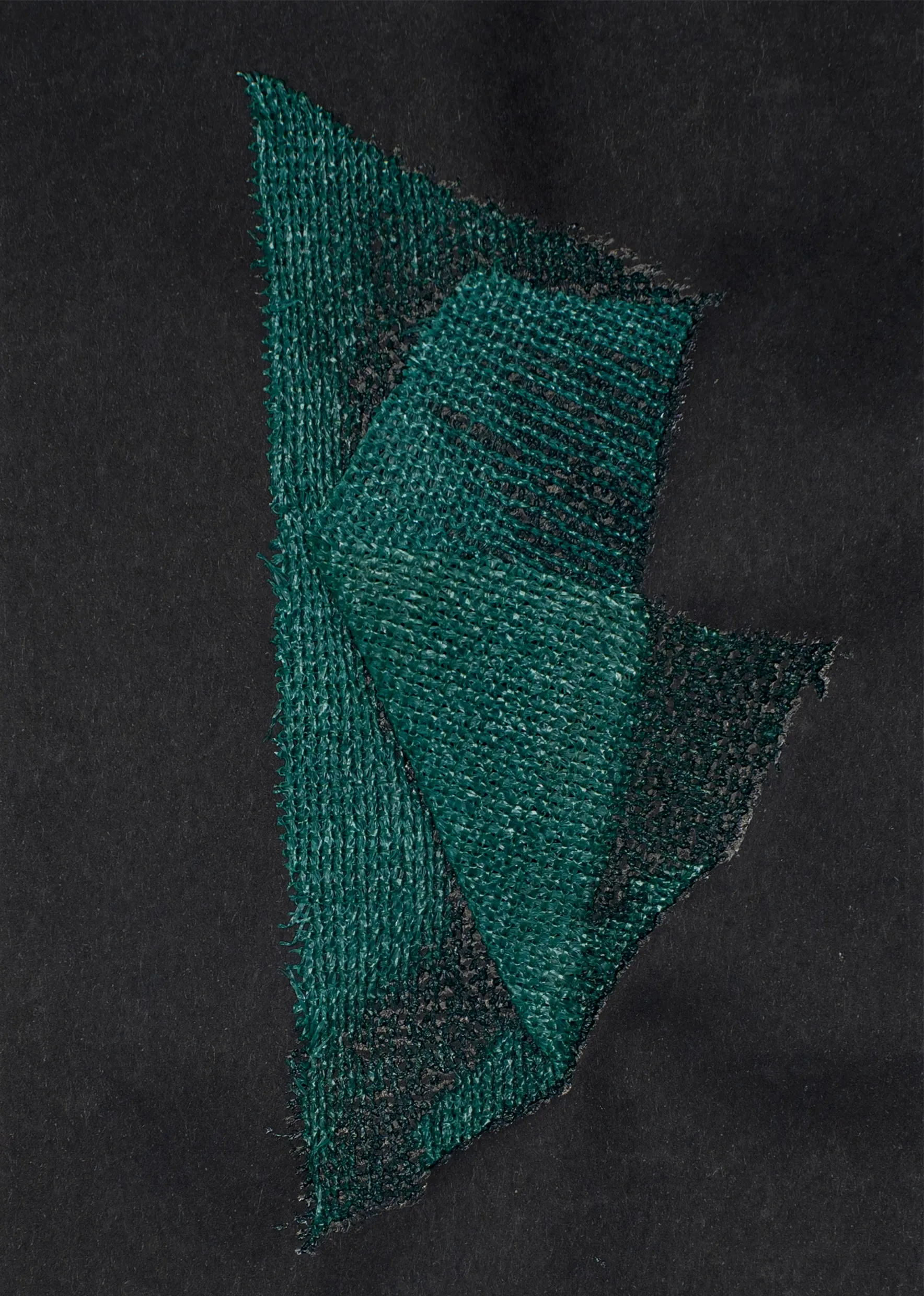 Fold #19, 14 by Urvi Sethna - Green net on paper