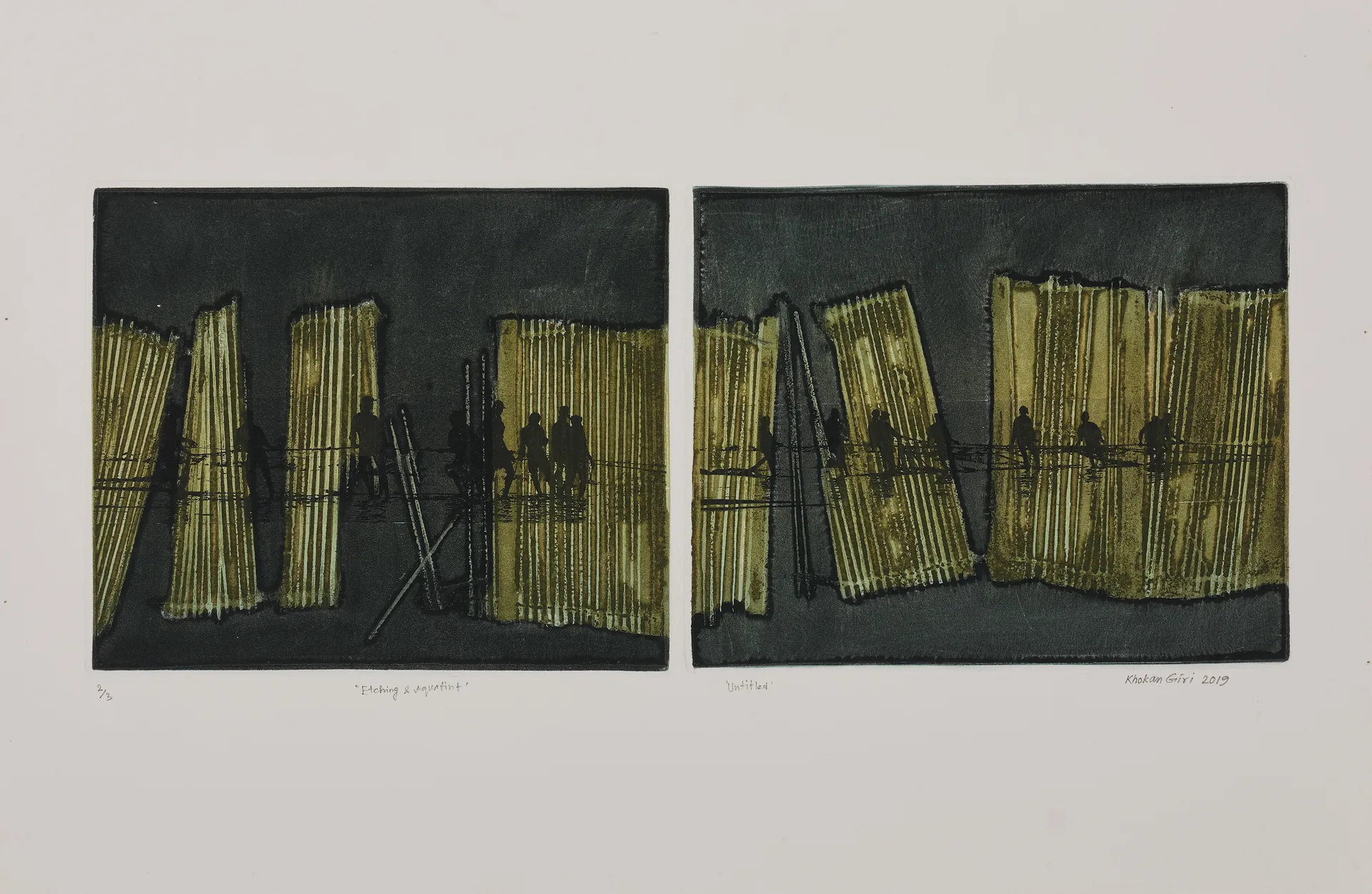 Untitled by Khokan Giri - Etching & aquatint