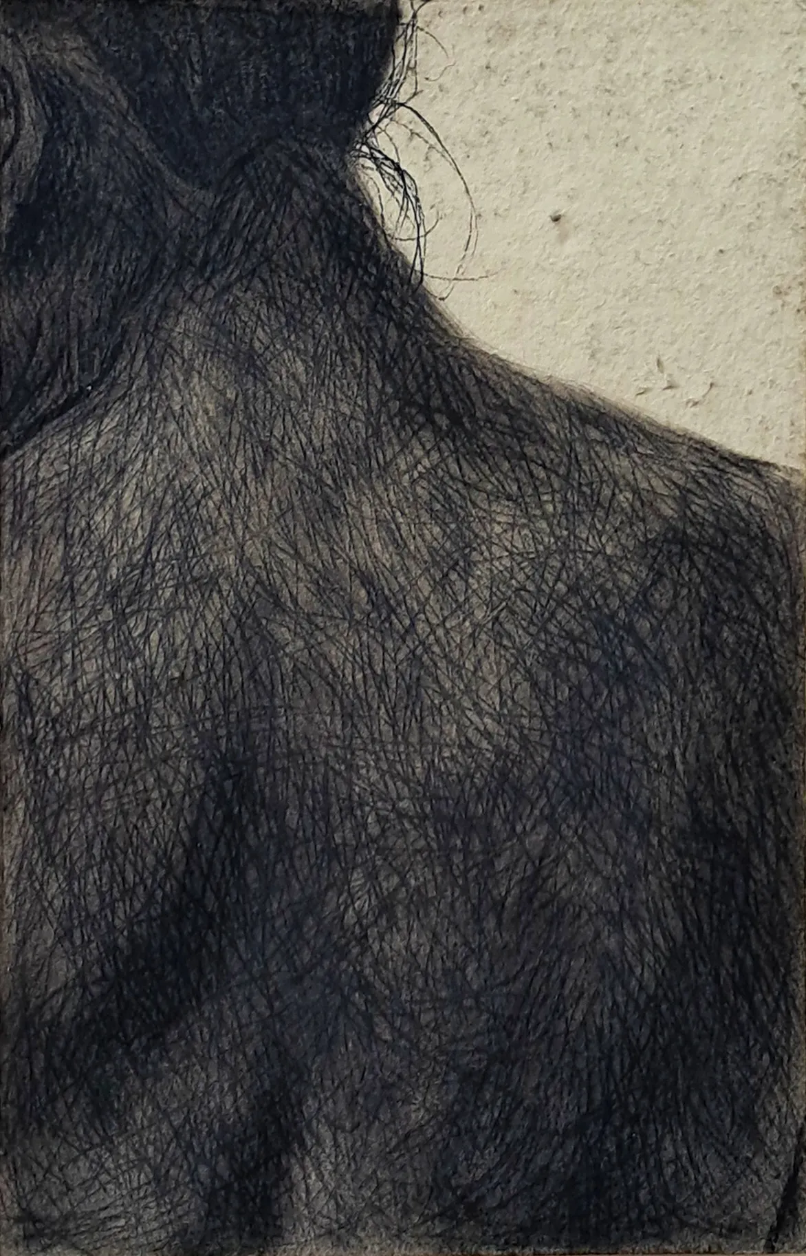 Inscribed everyday, 1 by Riyanka Das - Charcoal on handmade paper