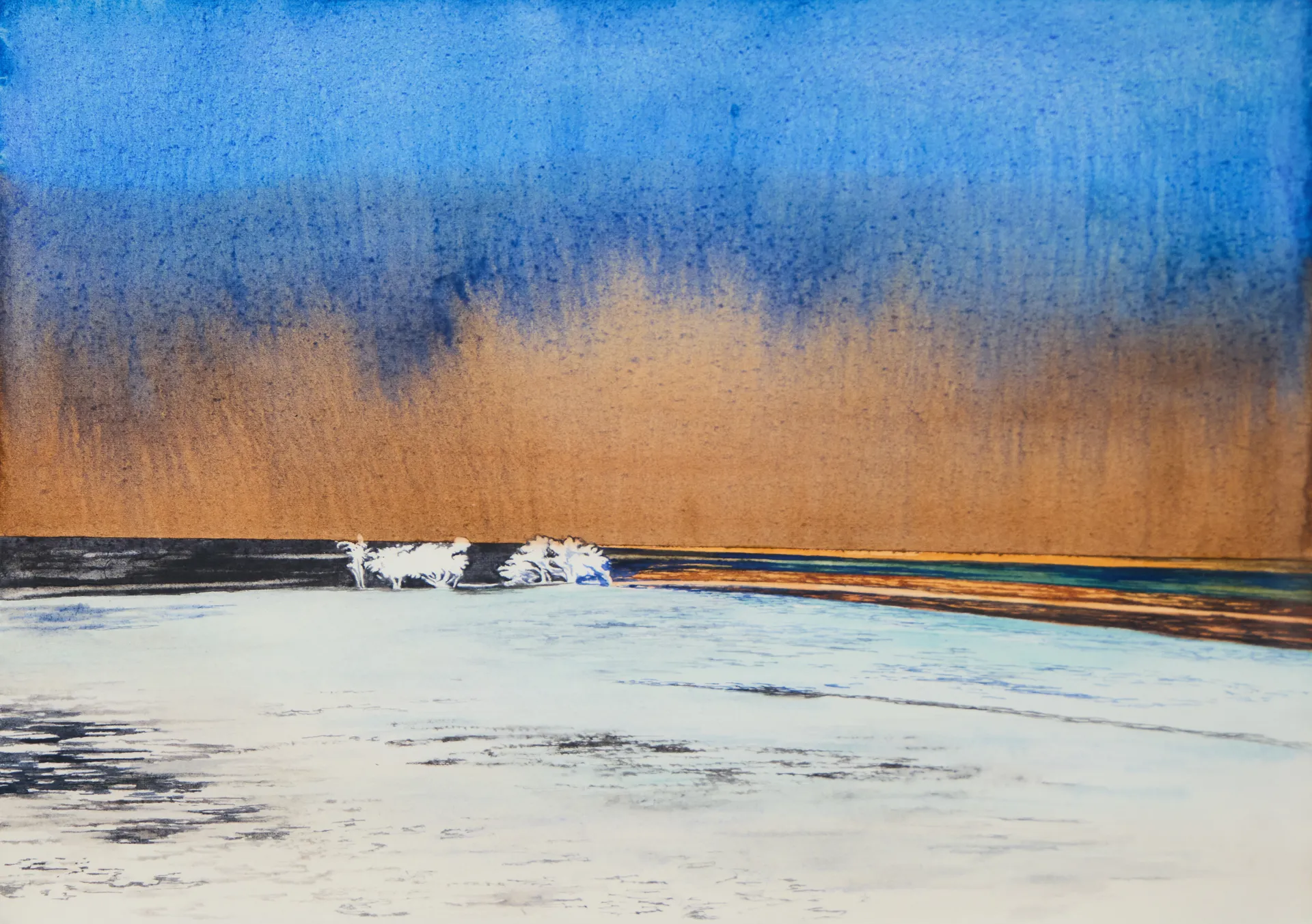 धरती देखले बा (The land has seen it) by Shiv Shankar - Watercolor on paper
