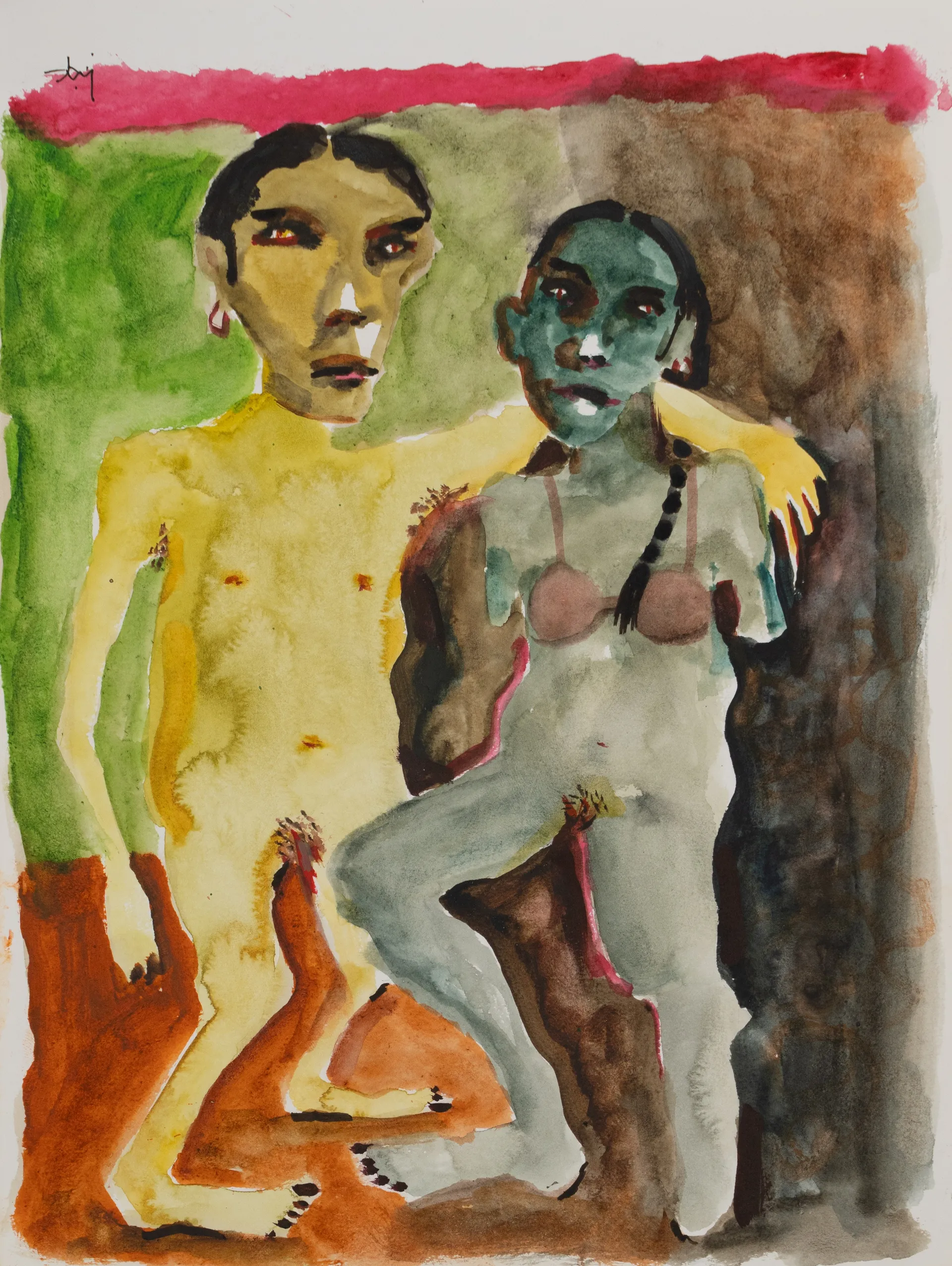 Acquainted by Aditiya Singh - Watercolour on paper