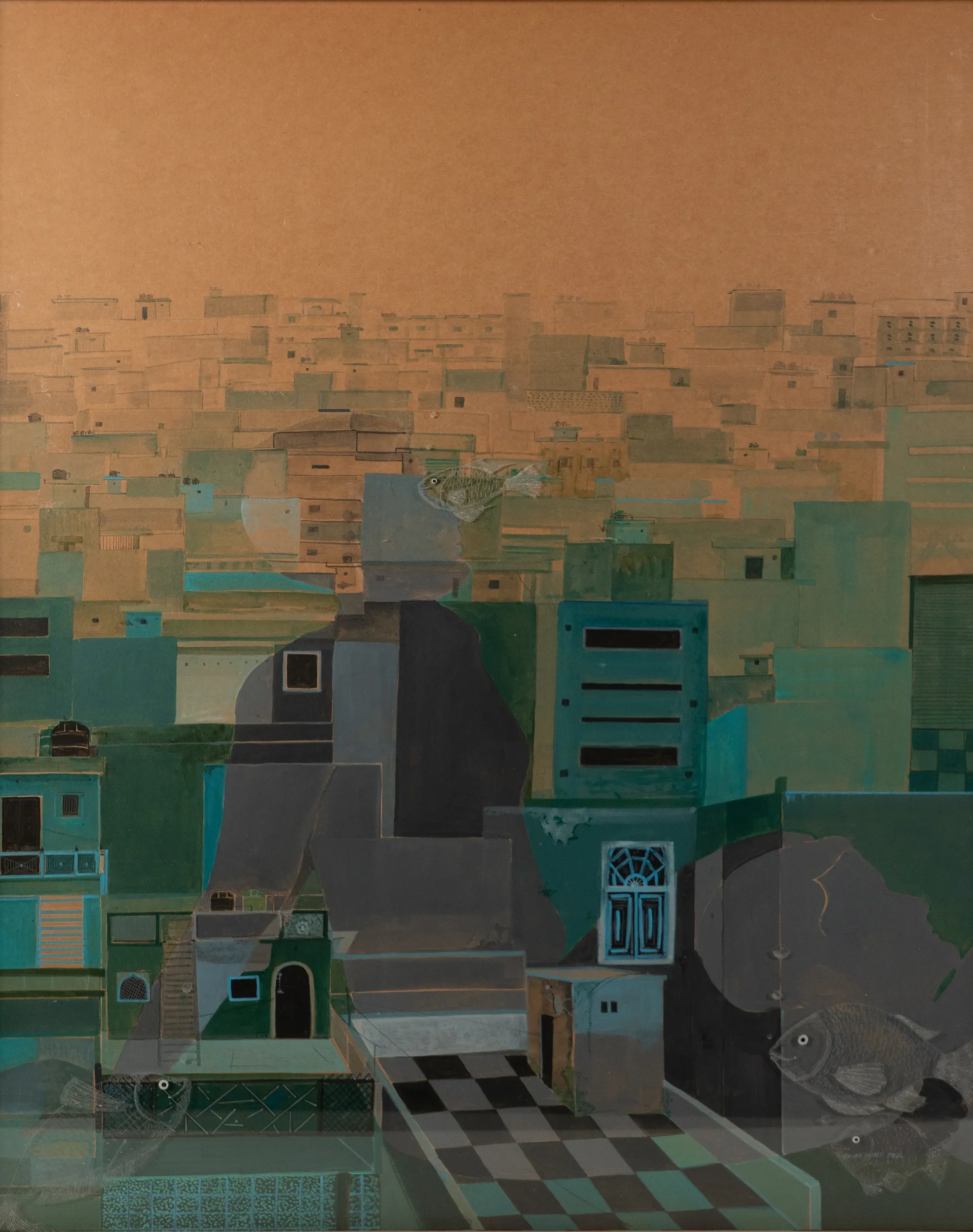 Glass wall 5 by Sawan Taank - Acrylic on paper & engraving on acrylic sheet