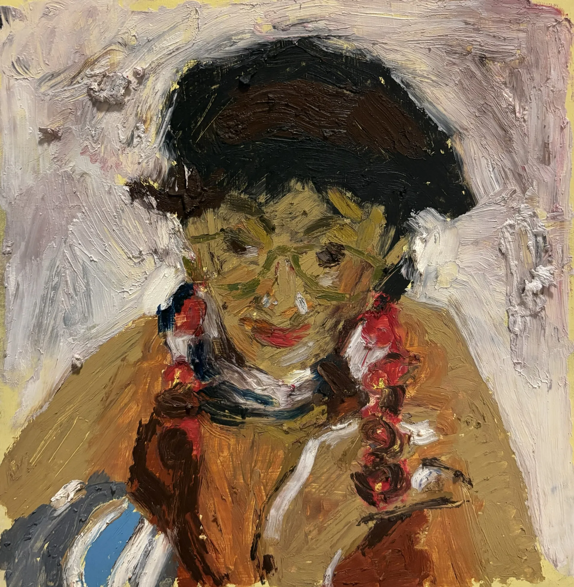 Bobo by Akshit Satyarthi - Oil pastels on mount board