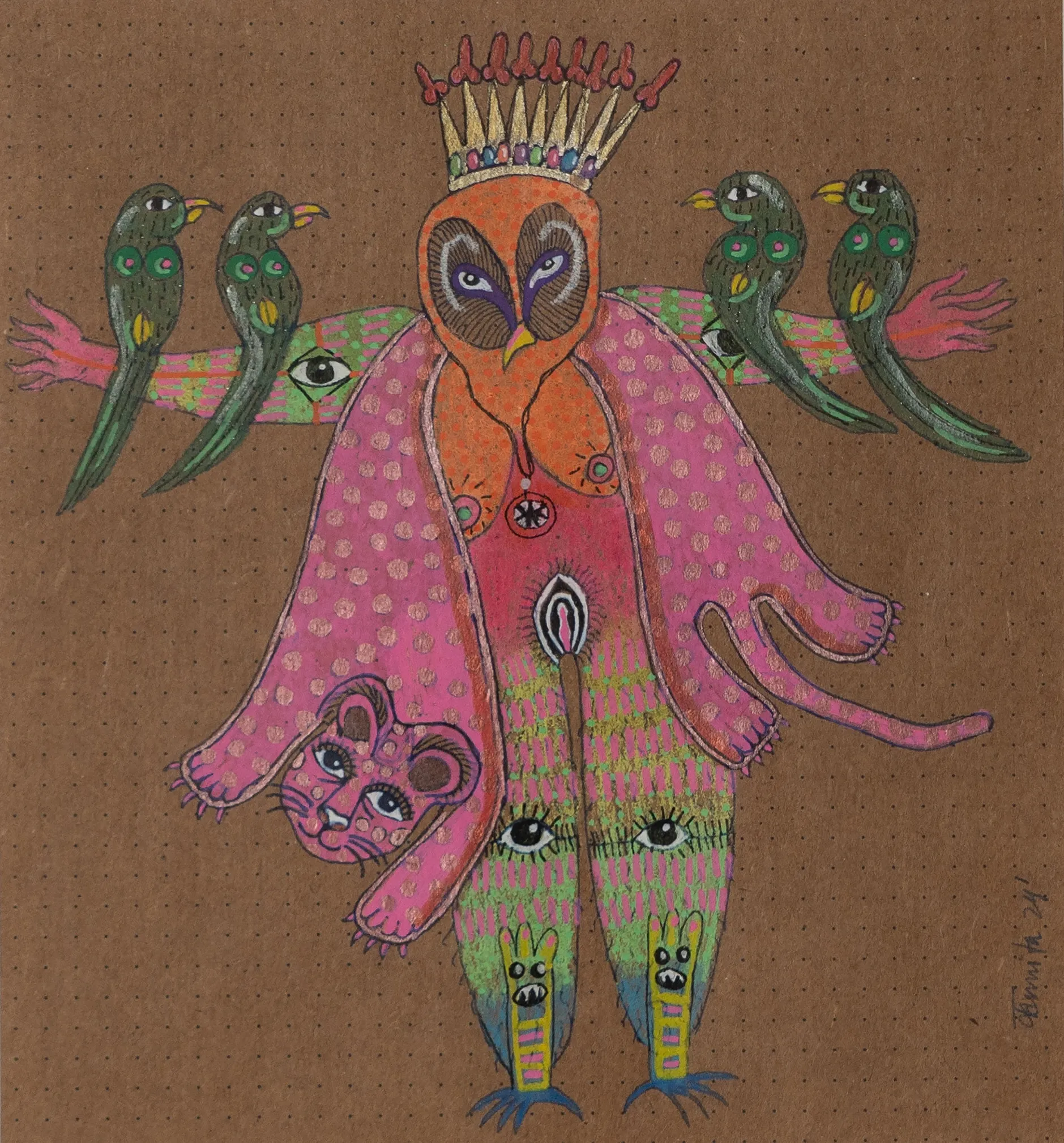 Curiosity cabinet drawing 16 by Varnita Sethi - Acrylic markers, Staedtler pencils and ink on handmade paper