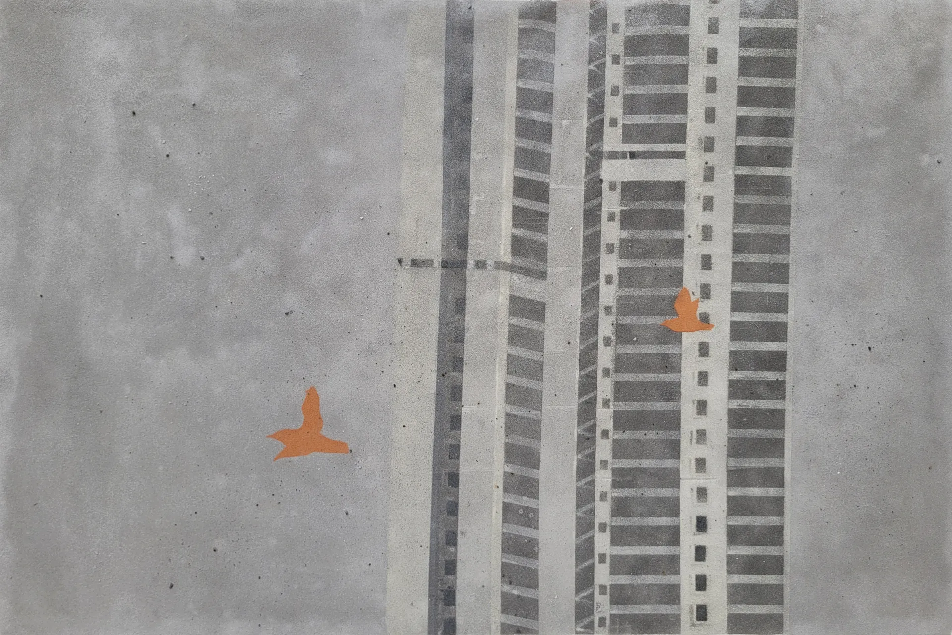 Untitled I by Deepakk - Ash and brick powder on canvas