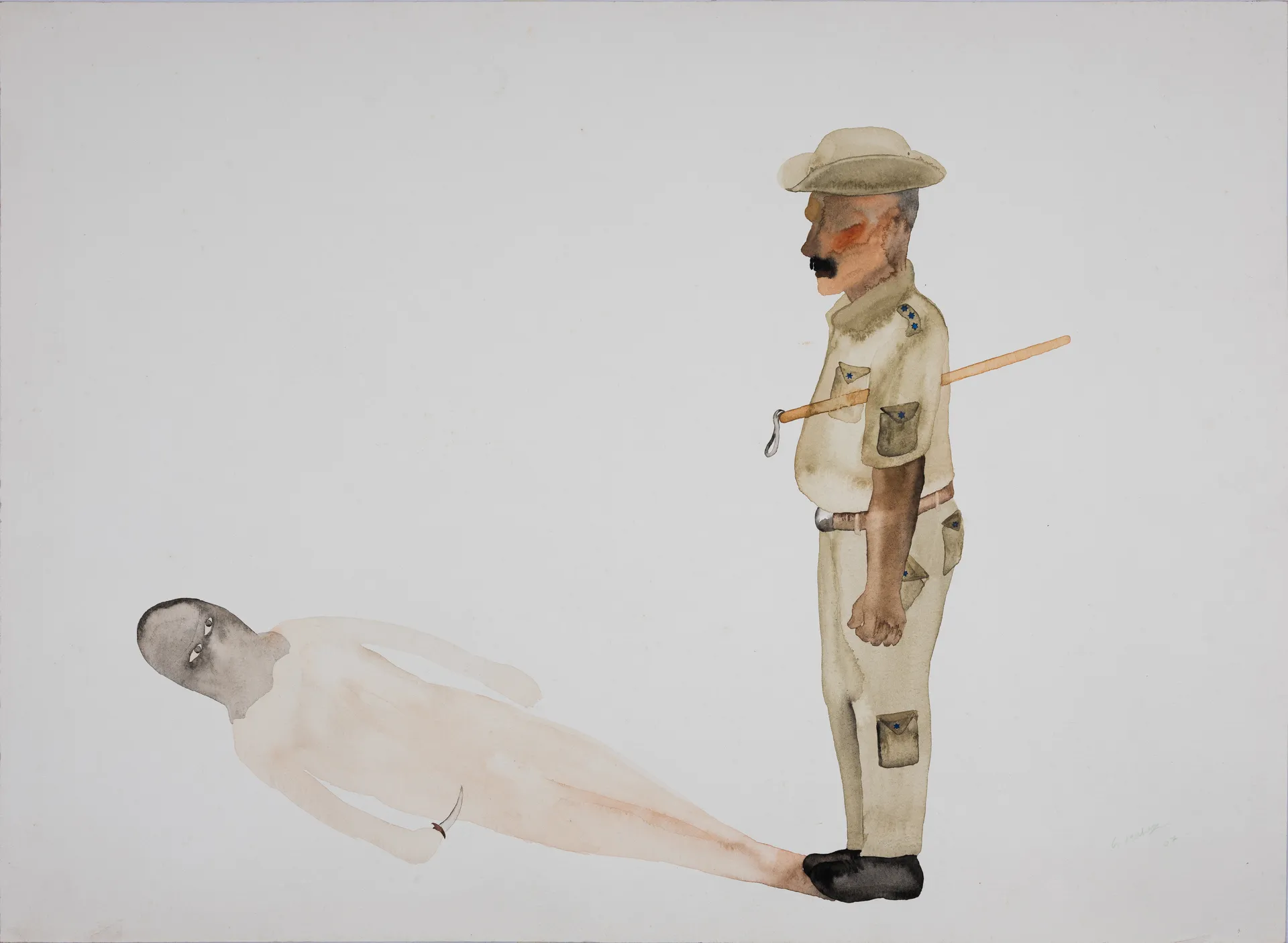 Kalla – police by G. Mahesha - Watercolor on paper