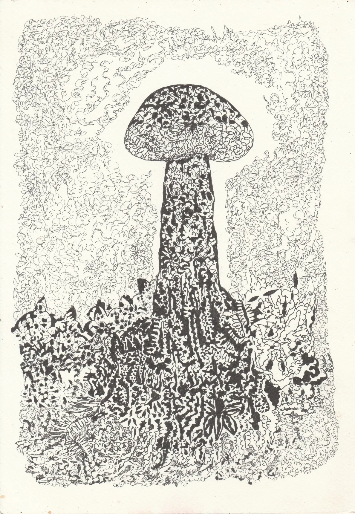 OG mycelium  by Manushya - Pen on paper