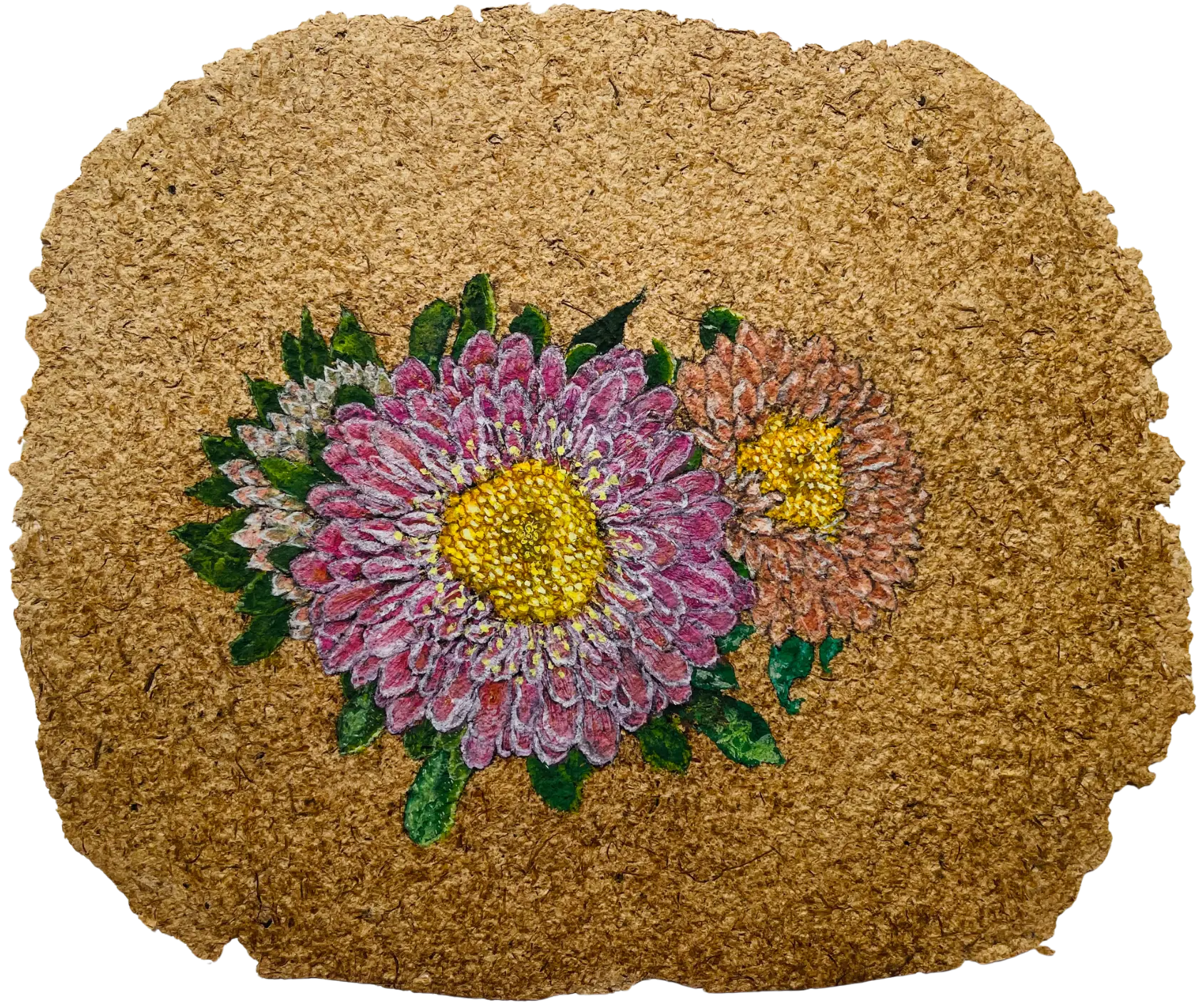 Parchavam-II, ਪਰਛਾਵਾਂ-II, 5 by Gurdeep Brar - Gouache on artist-made paper with dried flowers