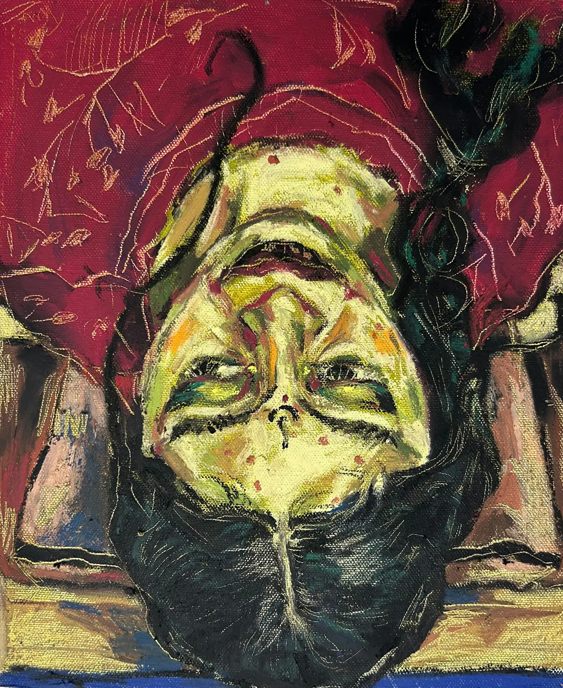 Stygian by Tushar Tanwar - Oil pastel on canvas