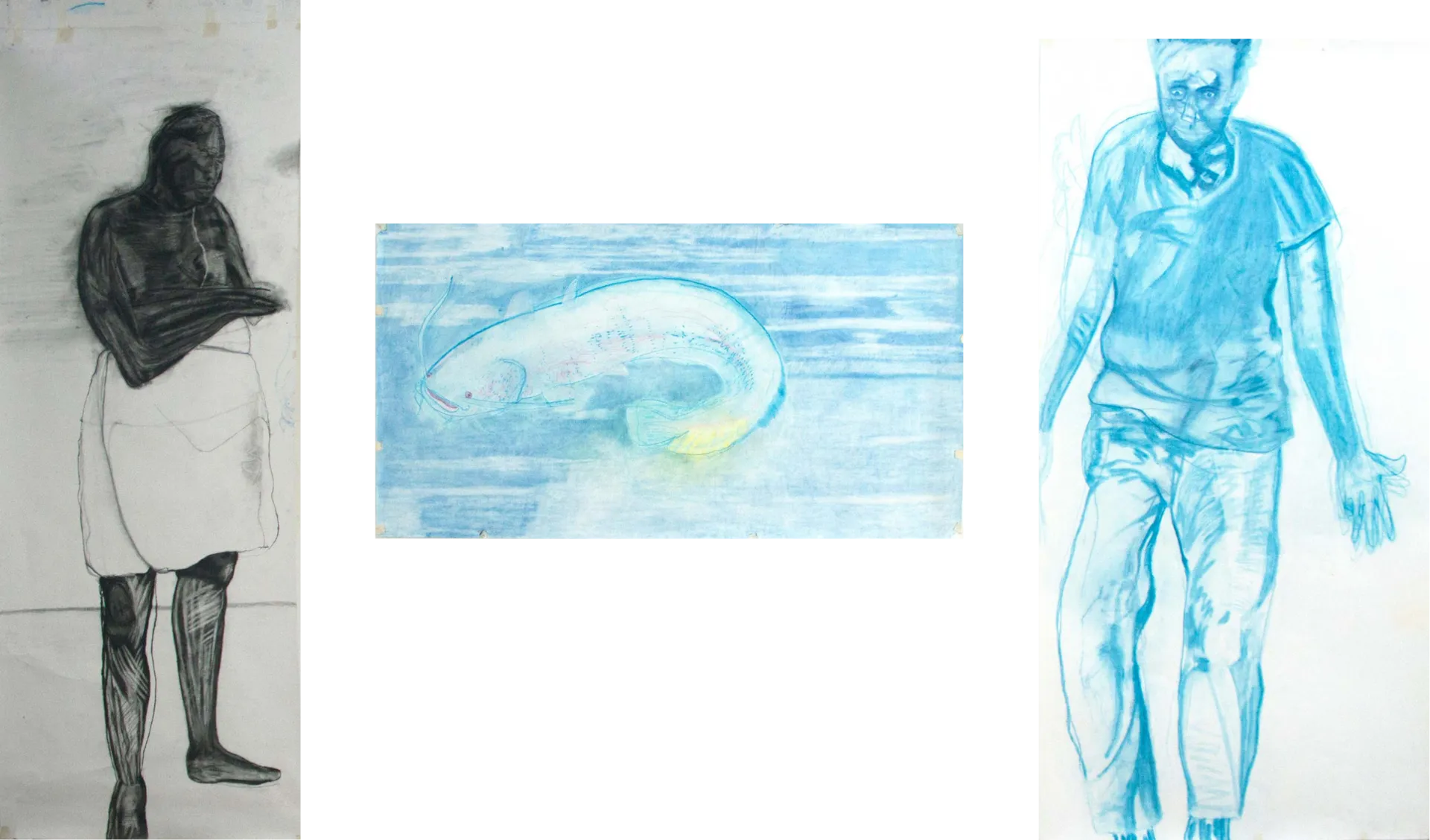 Parpaan, the nature and me by Nitheen Ramalingam - Charcoal and pastels on paper