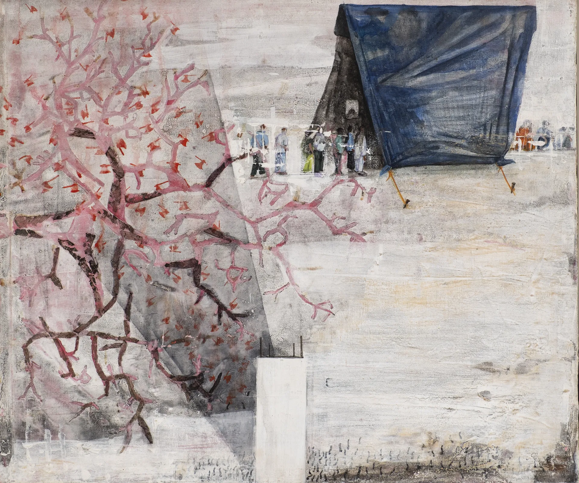 In side the city by Raju Baraiya - Mixed media on canvas