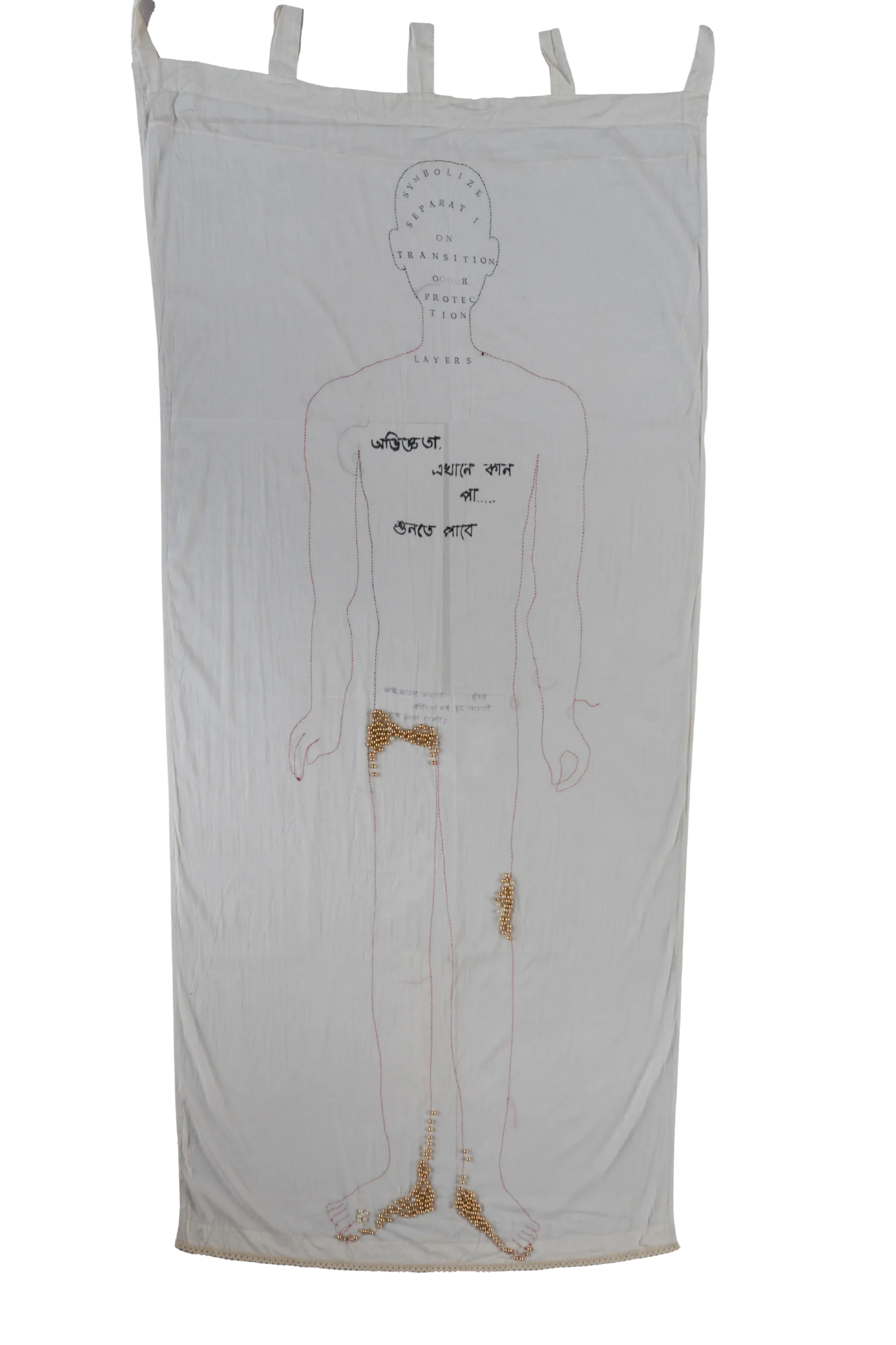 Layers of meaning - 2 by Anup Let - Cloth, ink and stitch