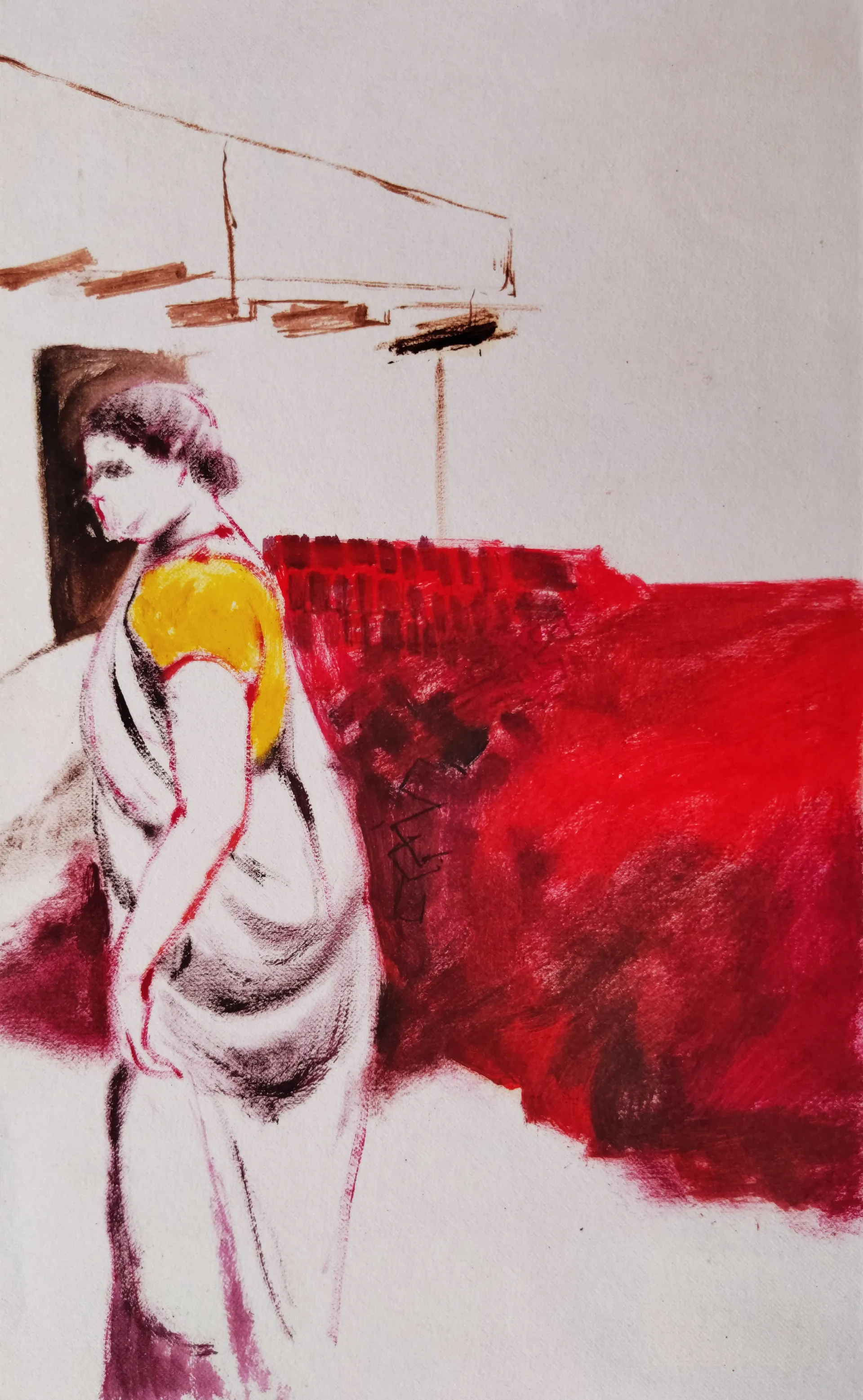Govar toli by Shiv Shankar - Oil on paper