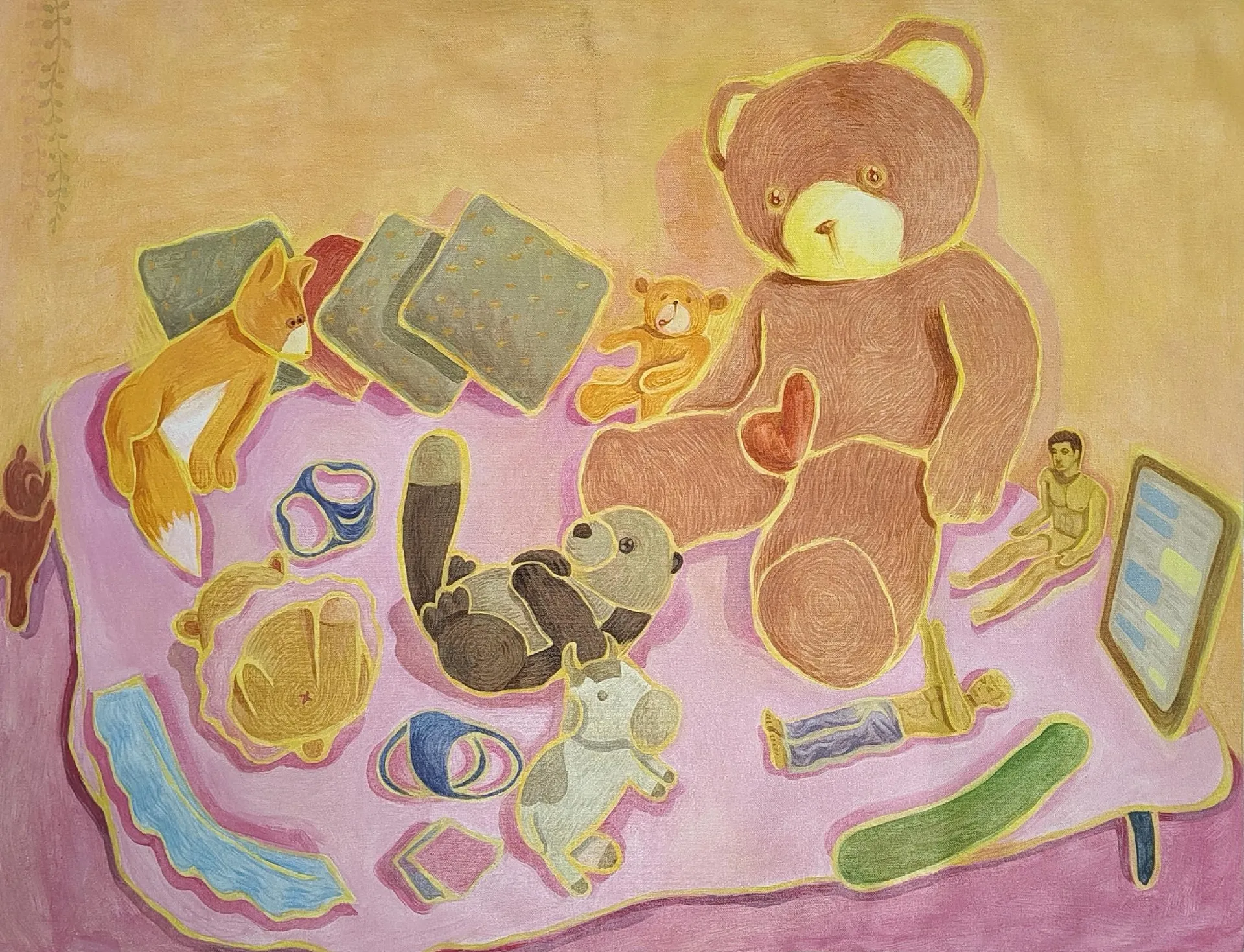 Untitled  by Neelopol Dey - Acrylic on canvas