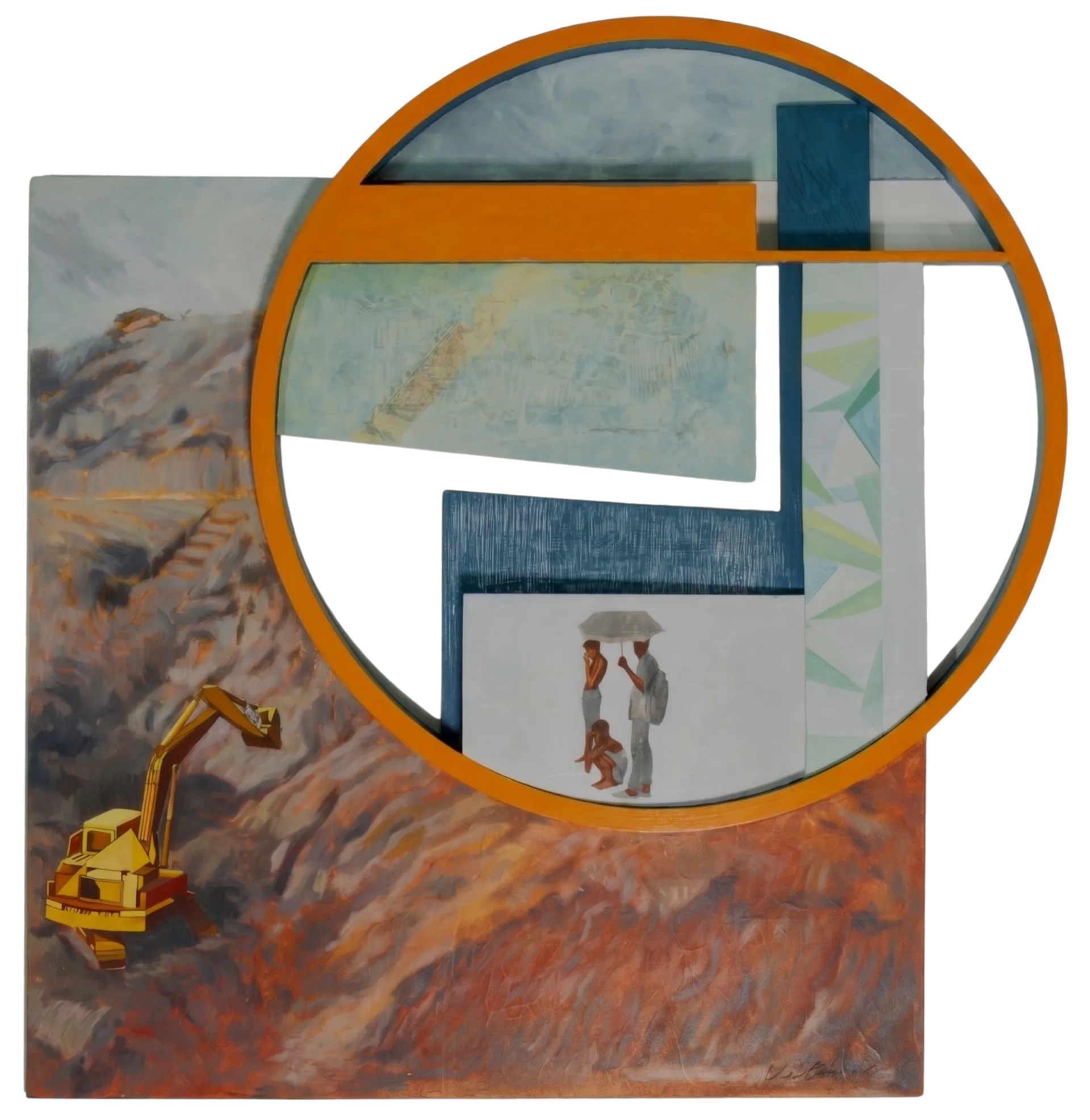 An act of observing 1 by Victor Hazra - Acrylic on rice paper pasted on plywood/MDF board