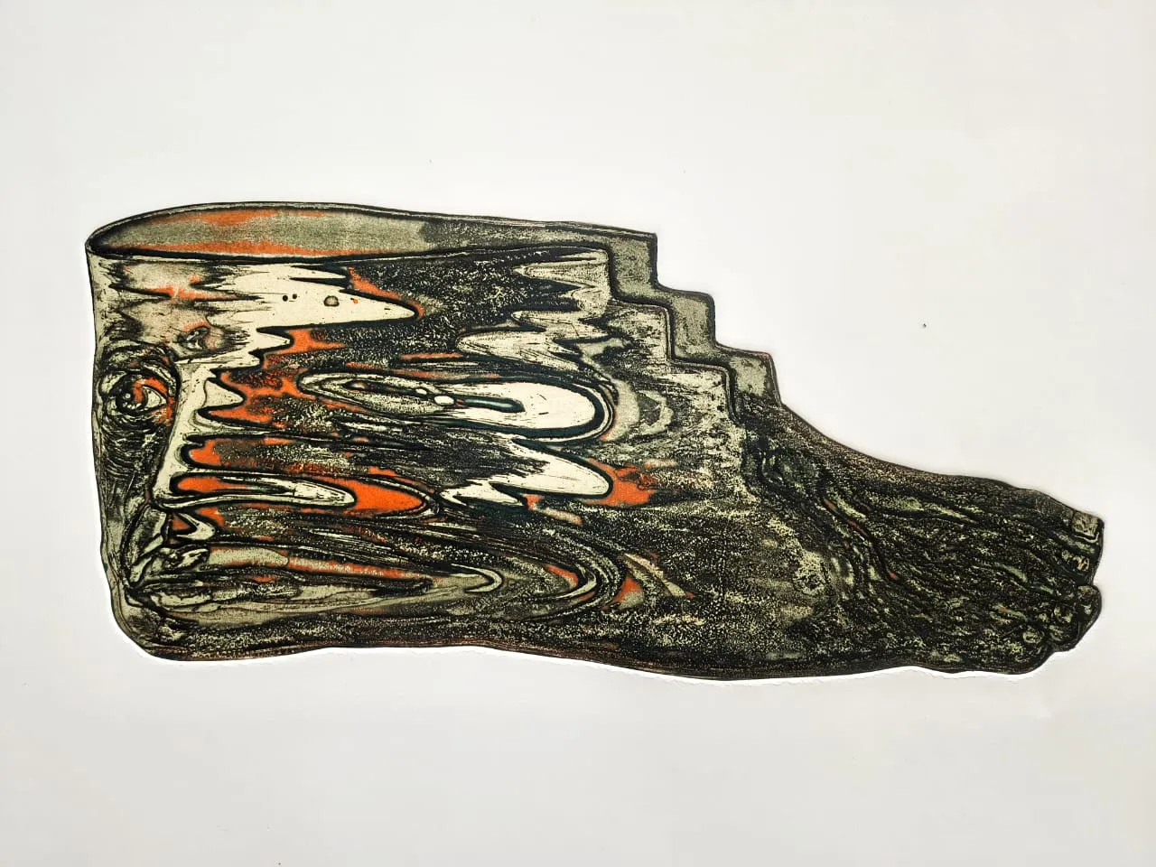 Collateral collapse by Spandan Mundhe - Etching on Cordenons recycled paper