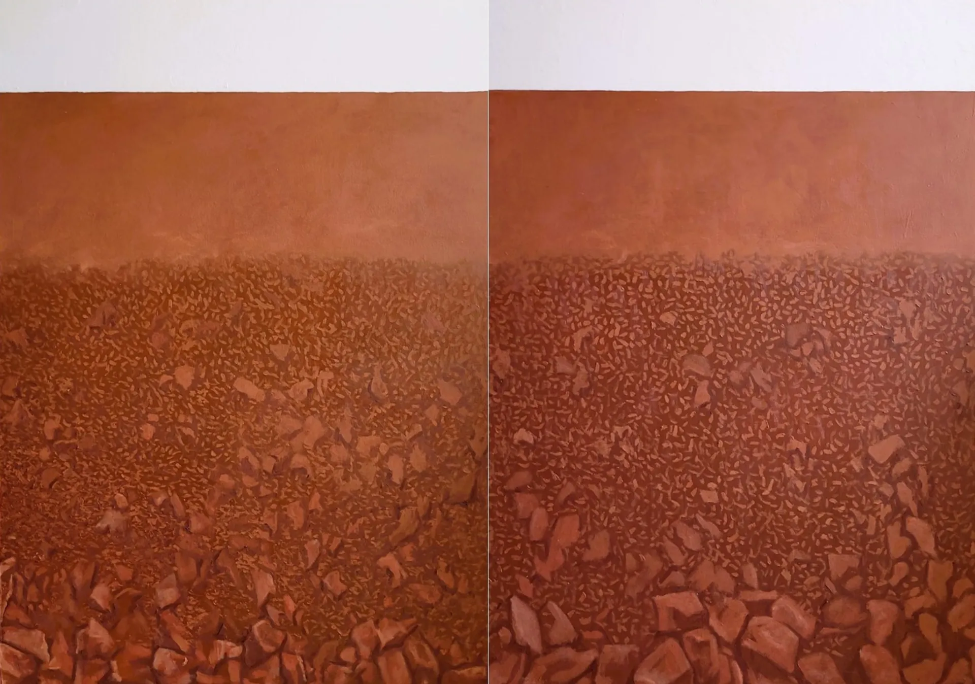 Land II (diptych) by Deepakk - Oil on canvas