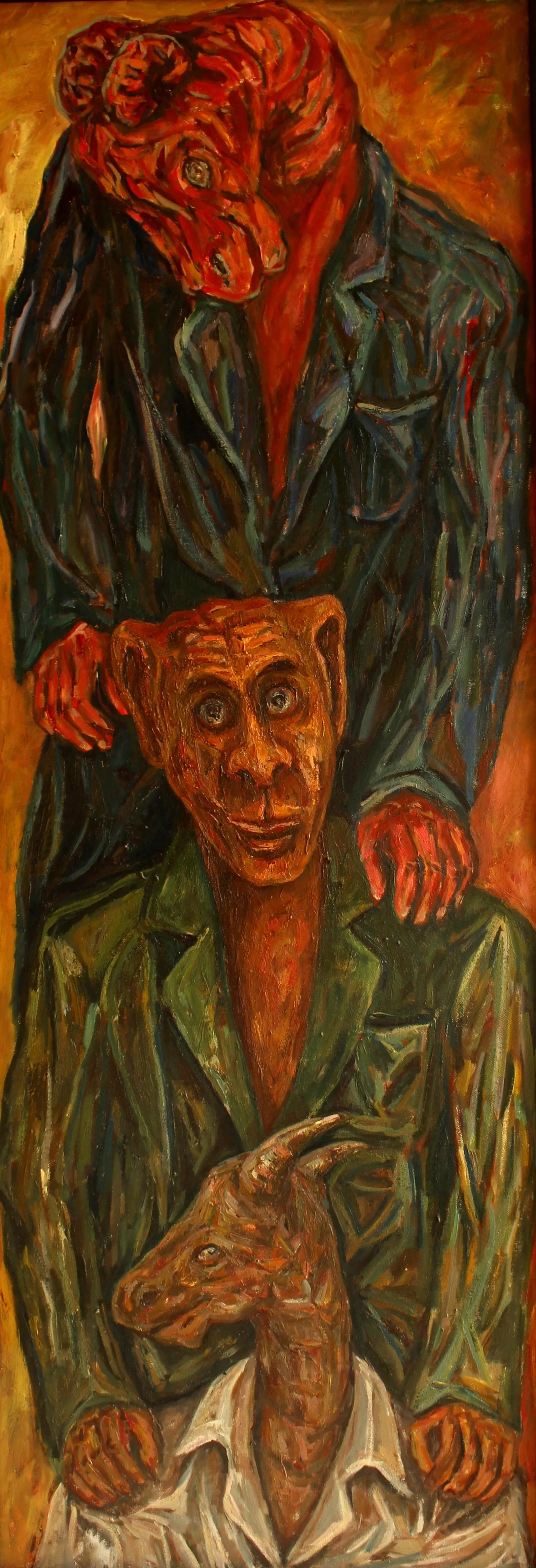 Inheritance of silence by Pramod Jaiswal - Oil on canvas