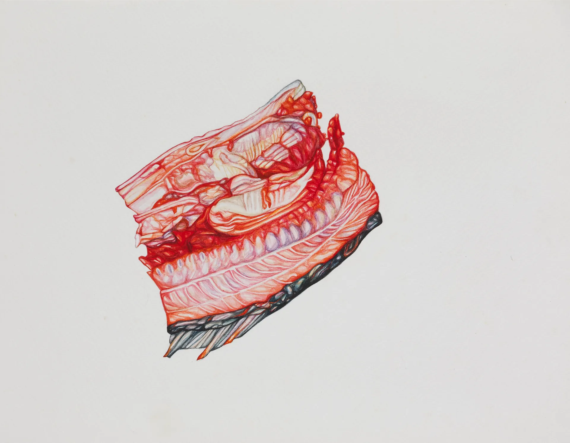 I lay numb, waiting to be smeared by Nabanita Guha - Watercolor on Fabriano paper