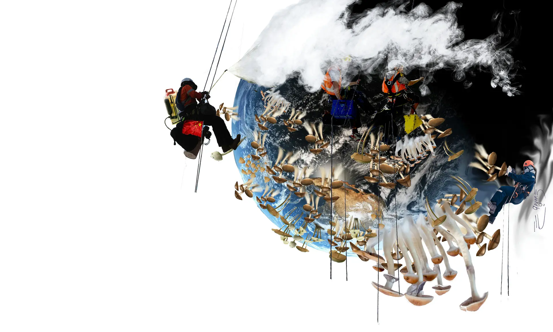 Pendamic farm by Nayanjyoti Barman - Digital photo manipulation / digital composite, archival pigment print on paper