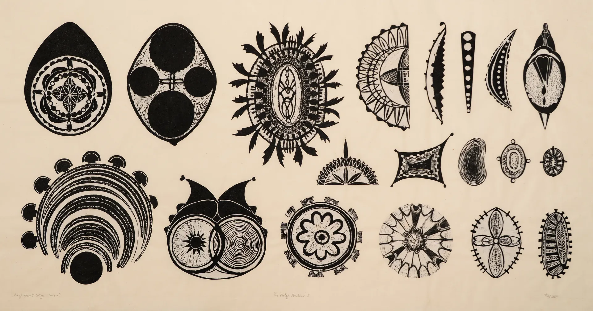 The motifs archive 5 by Avni Bansal - Relief prints collage on Kitakata paper
