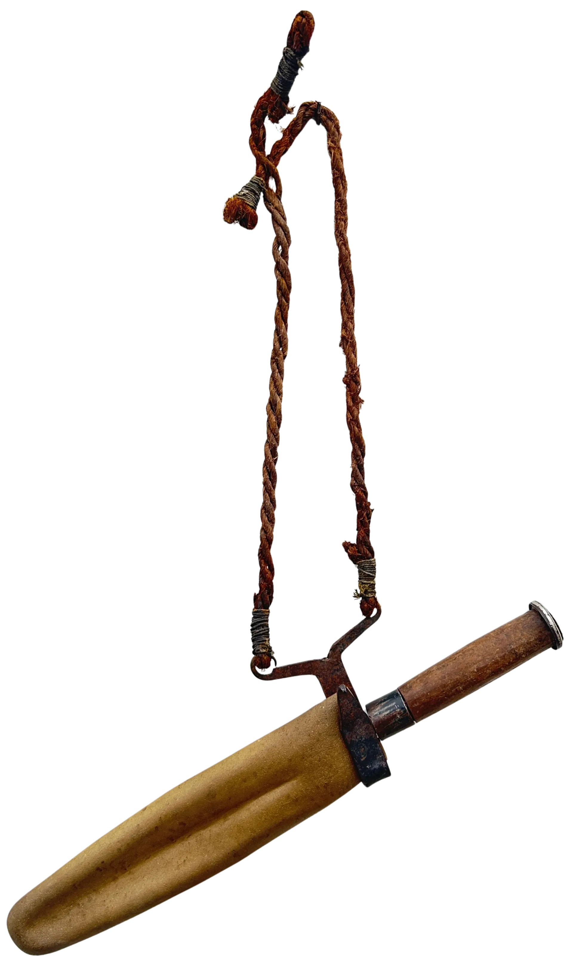 Tool / weapon by Amith M Nayak - Brass, wood, iron and rope