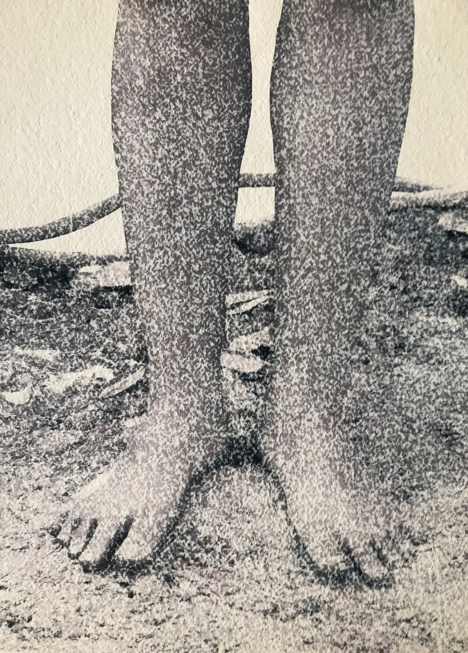 The feet without lotus by Sangita Datta - Archival photograph, image transfer on acid-free handmade paper