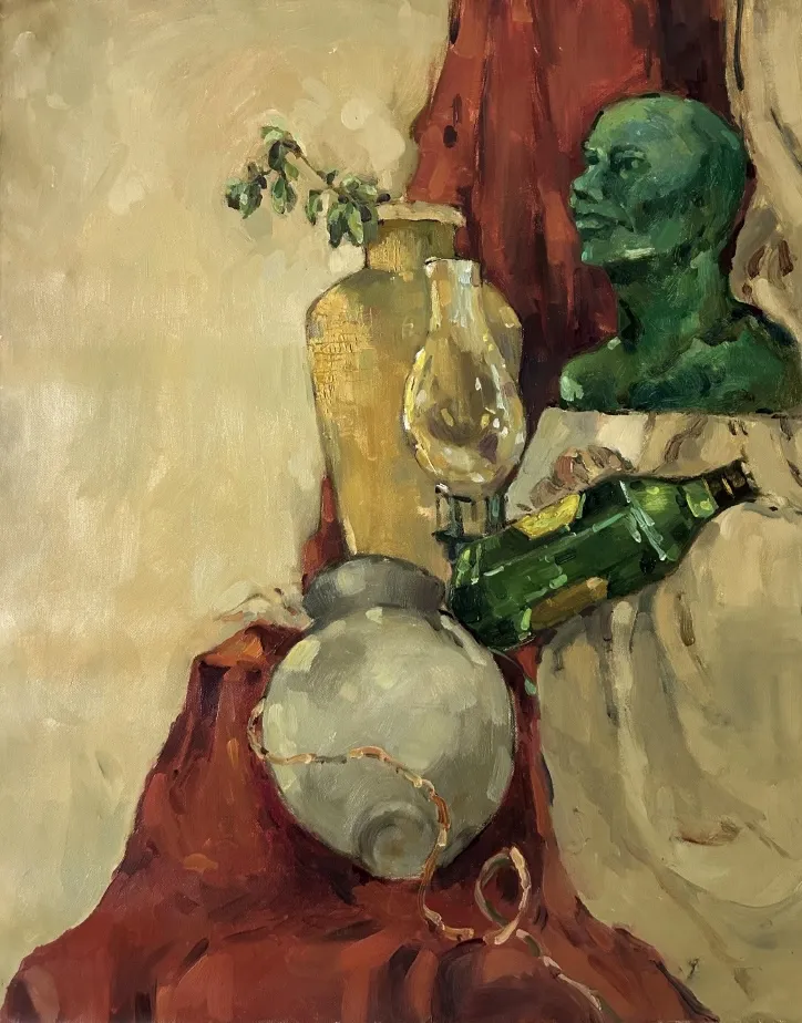 The emerald head by Tushar Tanwar - Oil on canvas
