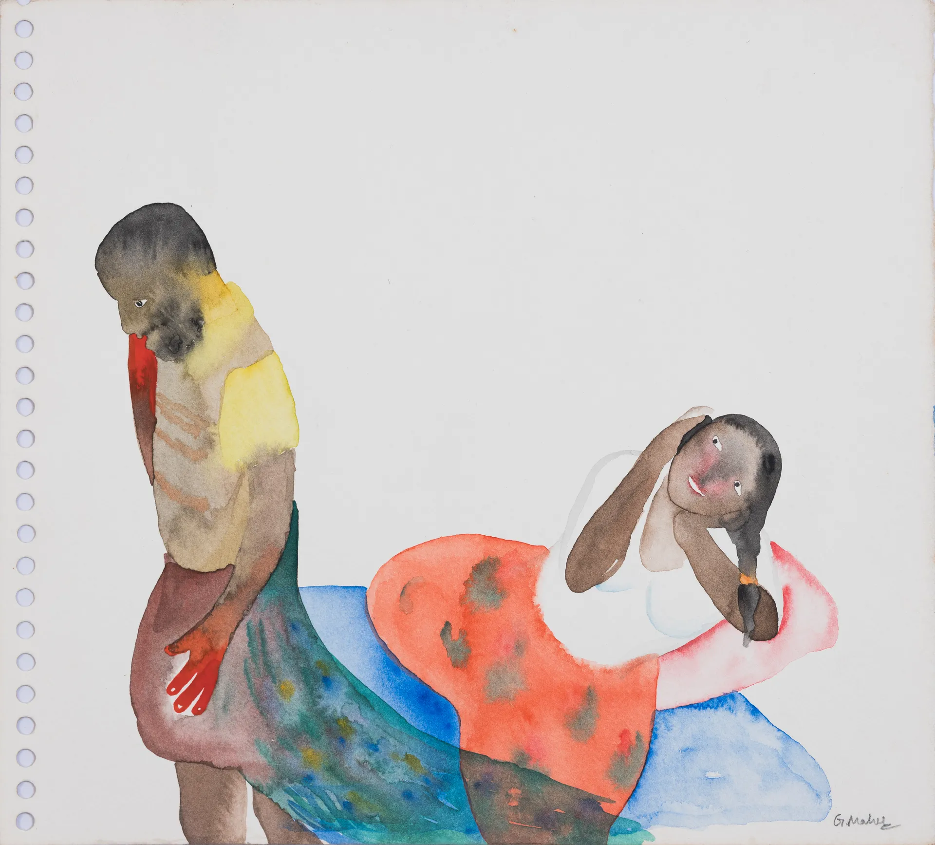 Mood by G. Mahesha - Watercolor on paper