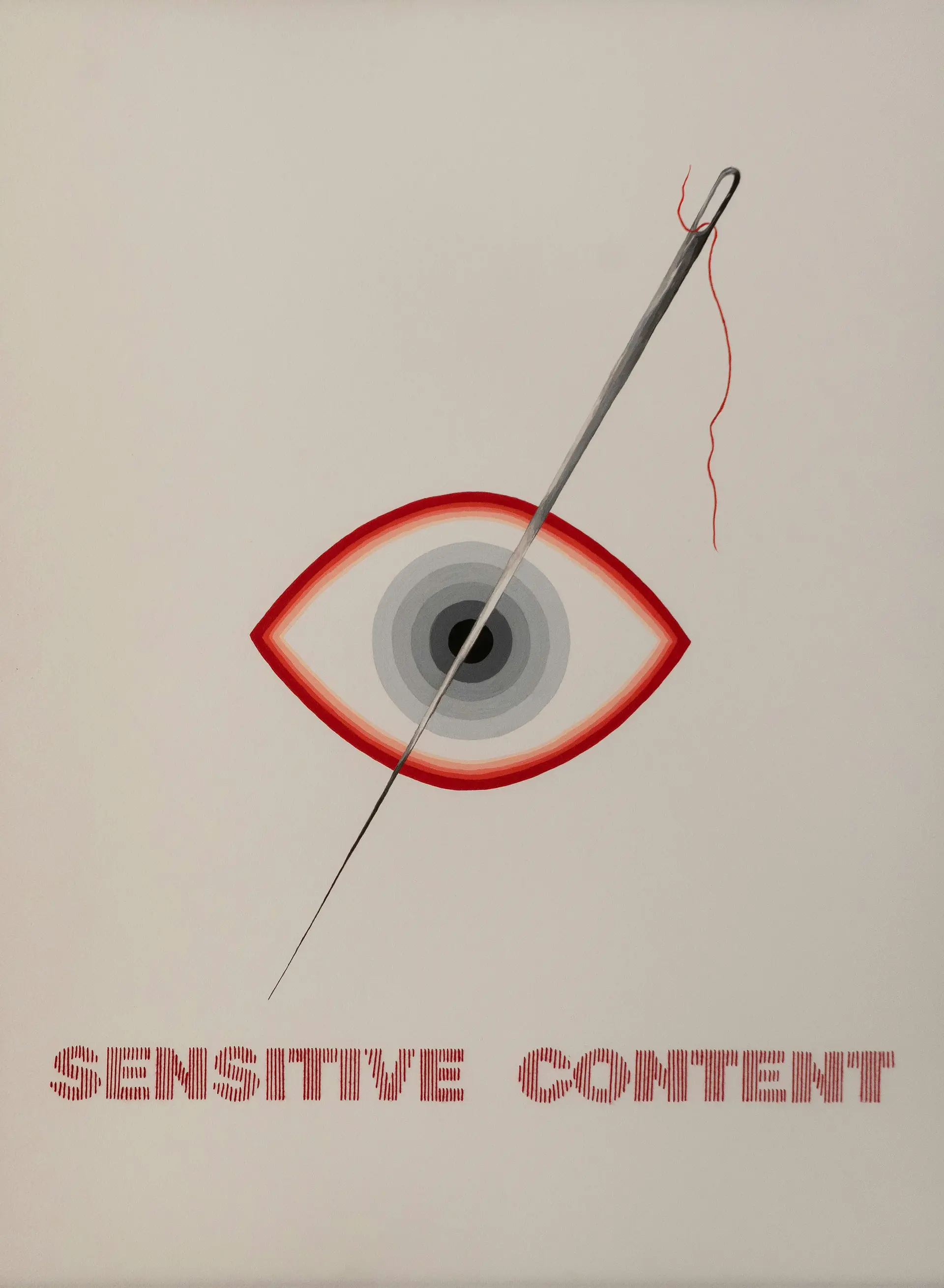 Sensitive content by Anshu Singh - Embroidery and watercolor on paper
