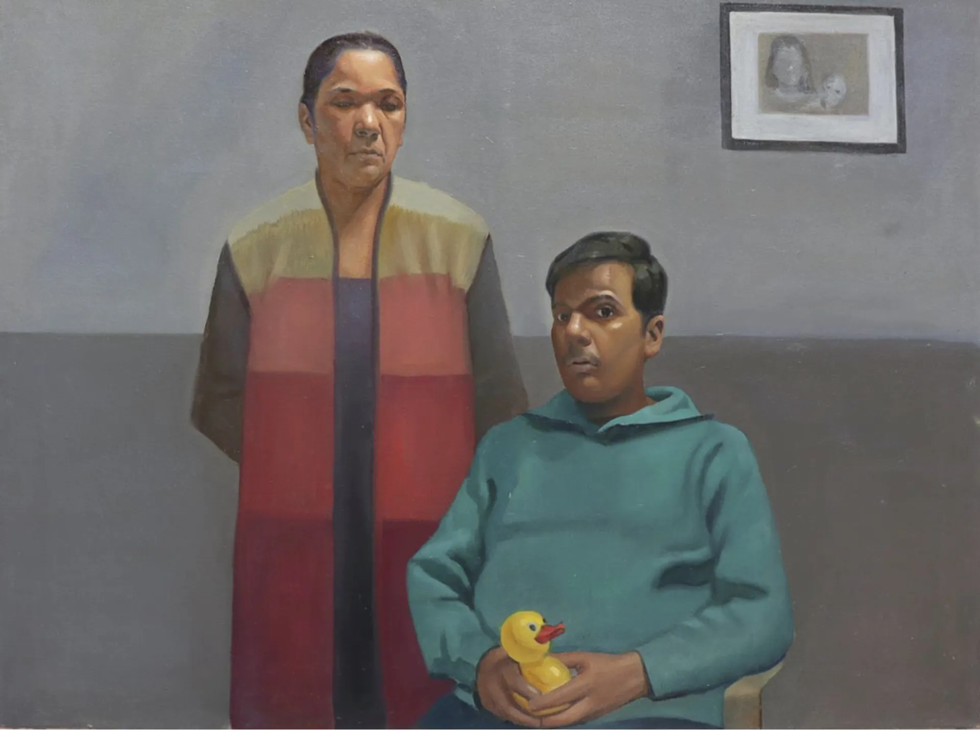 Mother & child by Paras Rawat - Oil on canvas
