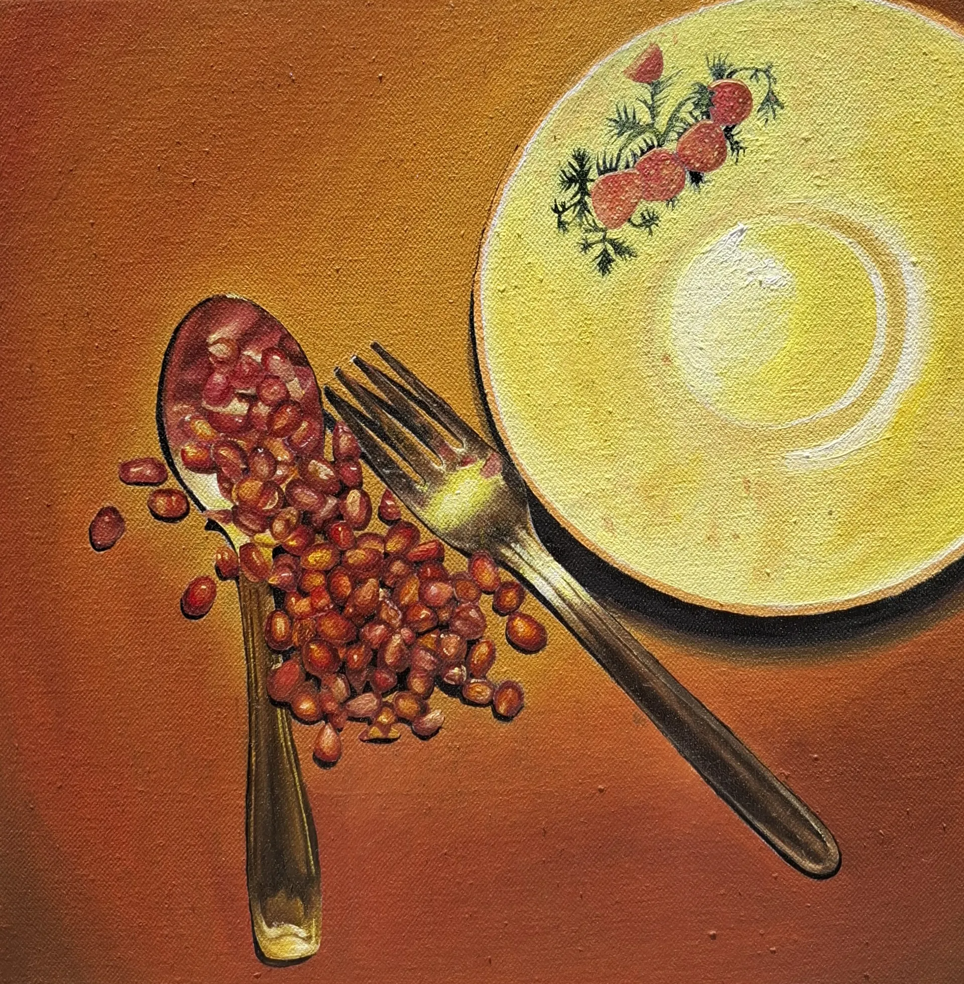 A seed under the skin, 1 by Simran Yagyik - Oli on canvas