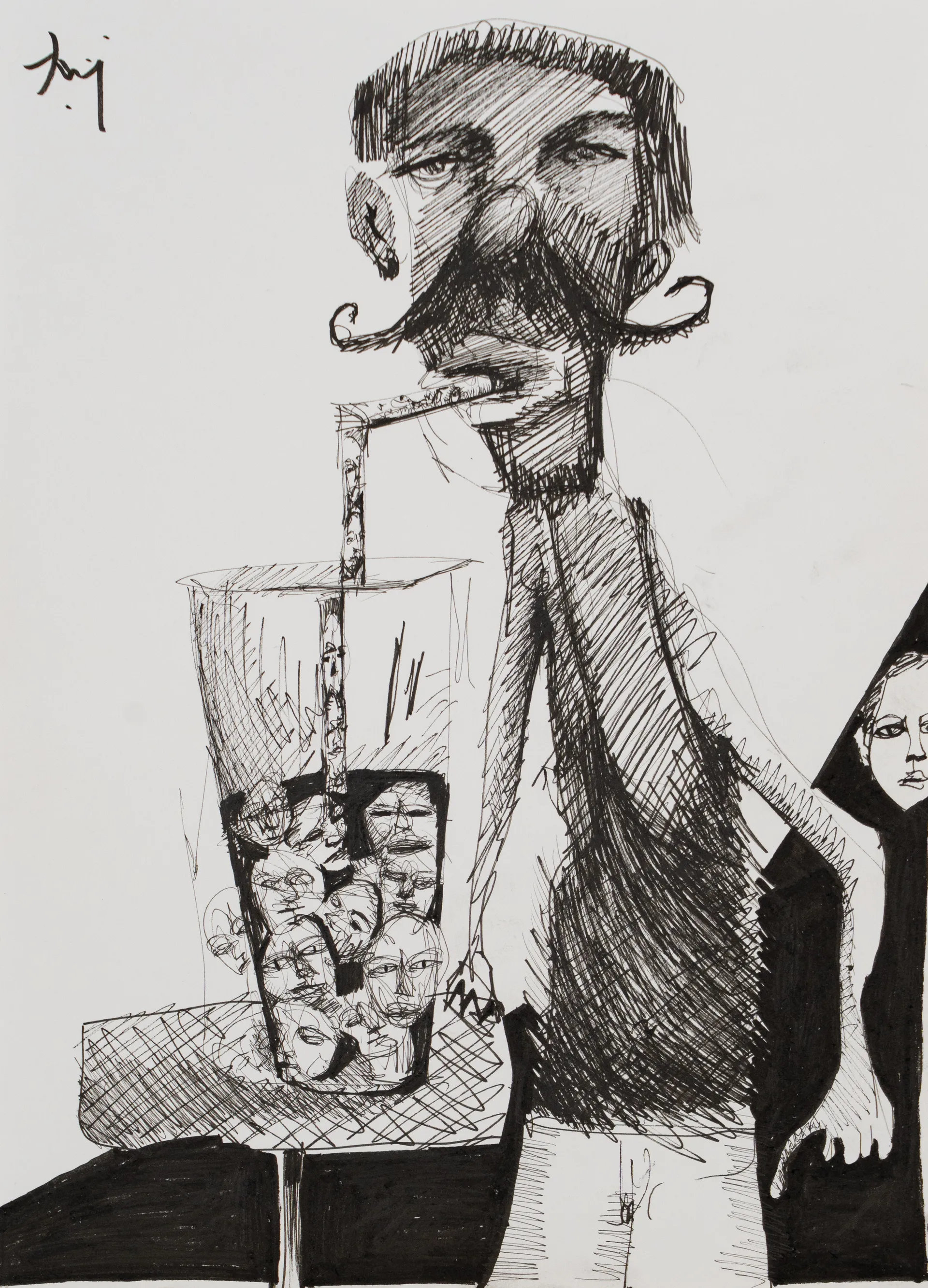Slurp by Aditiya Singh - Ink on paper