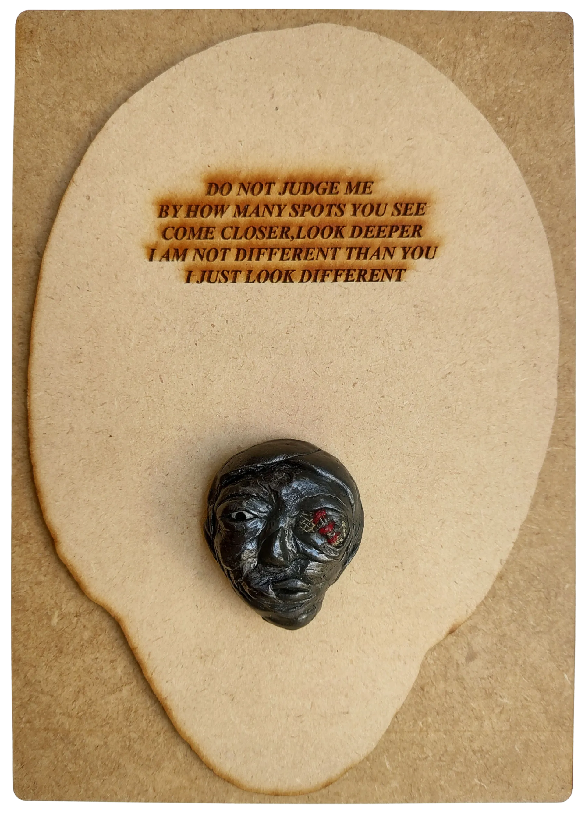 Poetics of face-1, 4 by Preksha Tater - Epoxy compound and mixed media