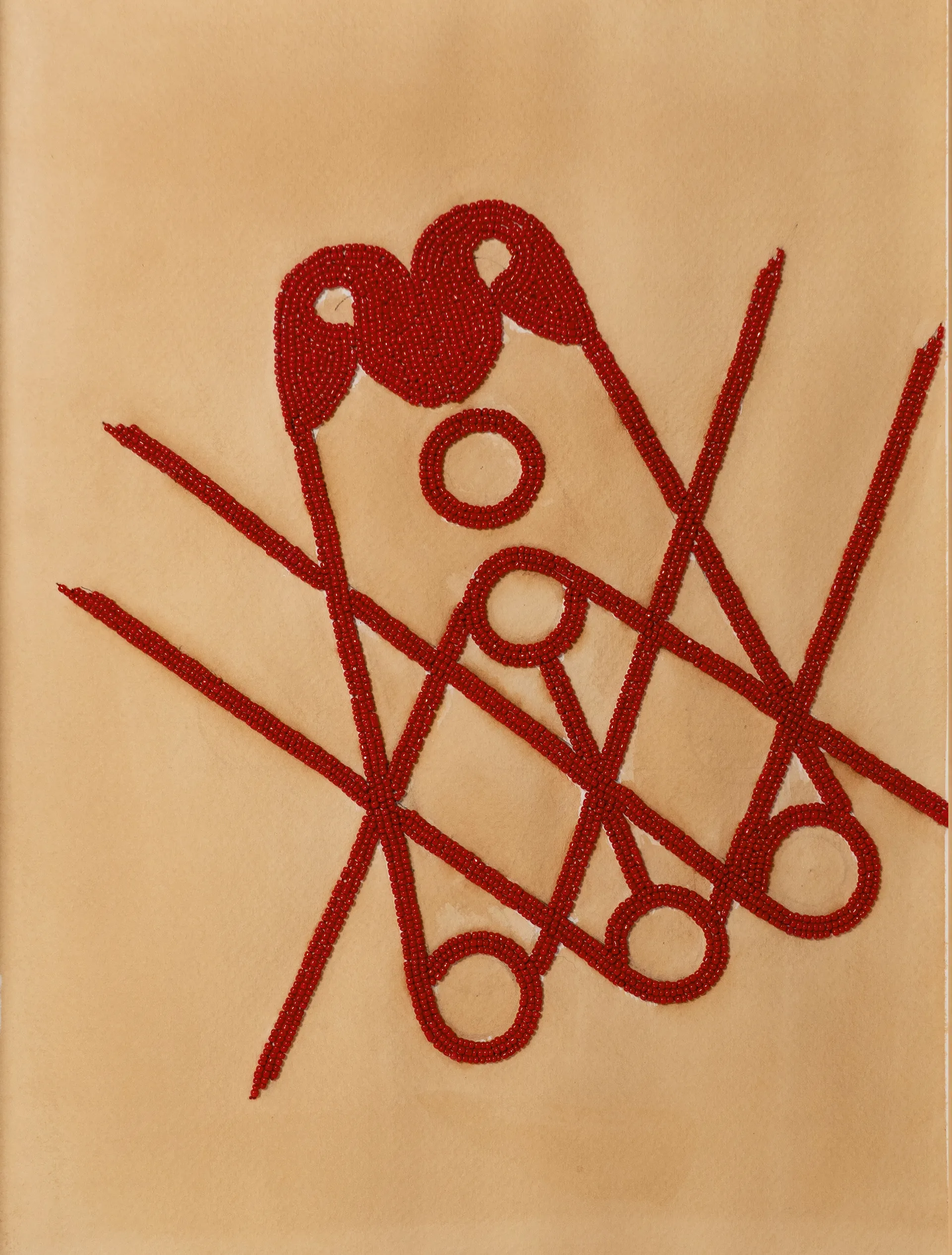 Safety pin II, 7 by Anshu Singh - Beaded embroidery on paper