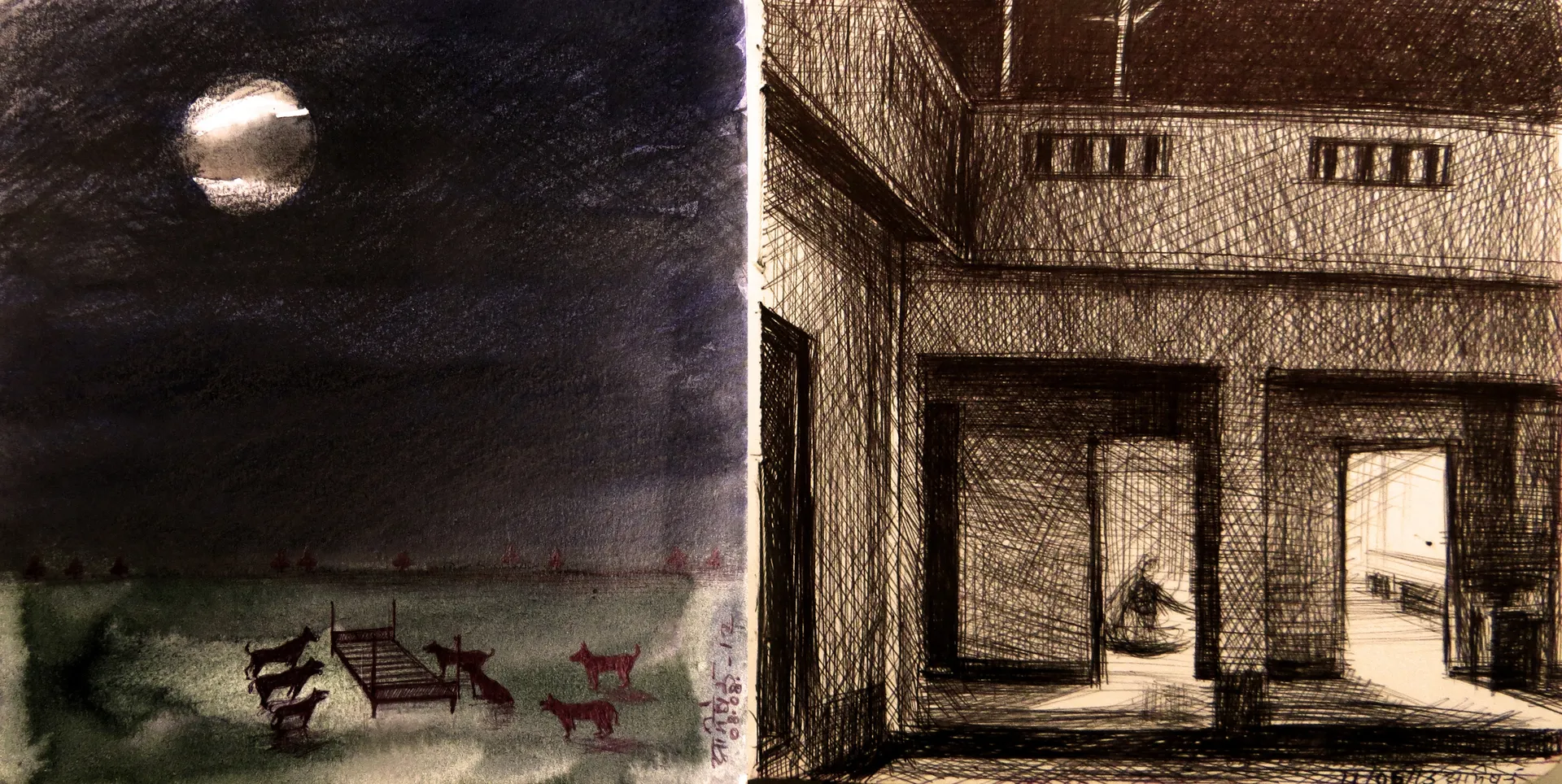 Pages from my diary, 3 by Abhishek Narayan Verma - Digitally developed from the original and archival print on paper