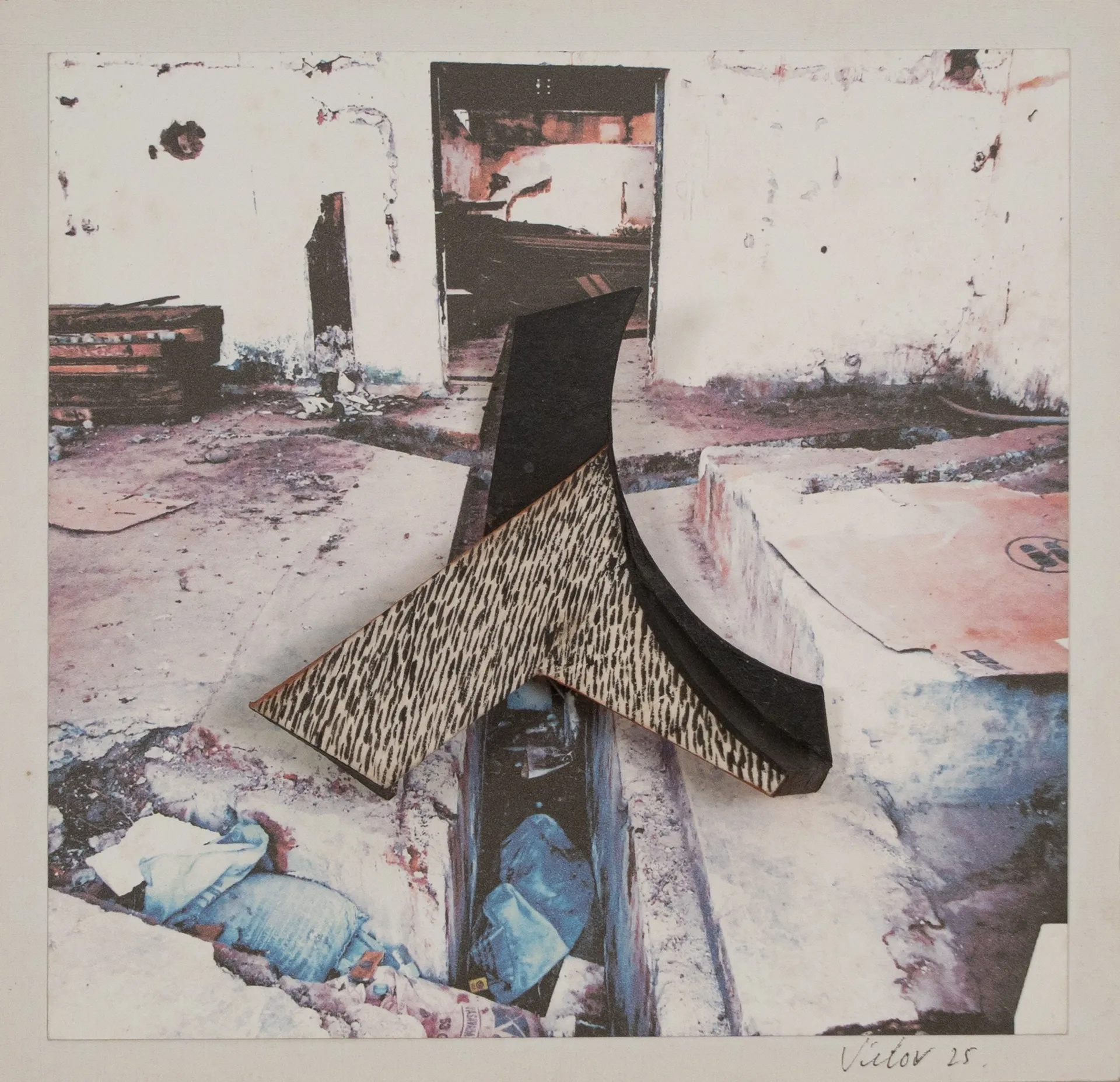 Paradoxically 1 by Victor Hazra - Ink & conte on cardboard forms and print on acid-free paper