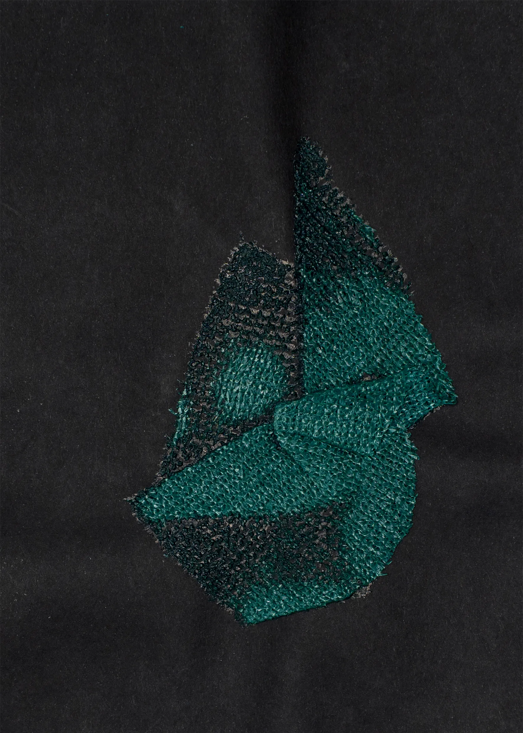 Fold #19, 15 by Urvi Sethna - Green net on paper