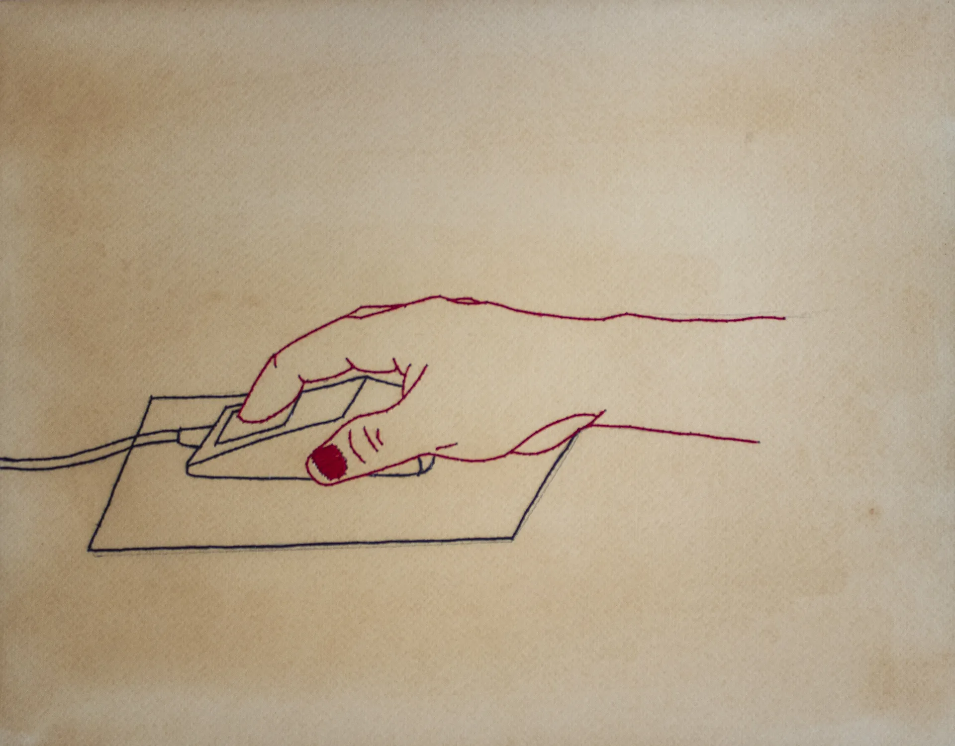 Hand work, 6 by Anshu Singh - Embroidery on paper