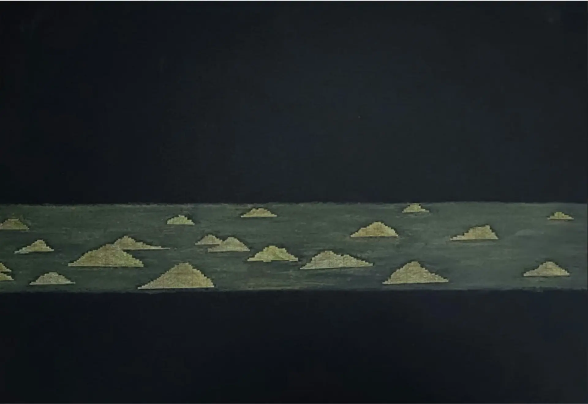 Panoramic mounds by Bhavana Parakh - Graph sheet, oil pastel, and colored pencil on paper