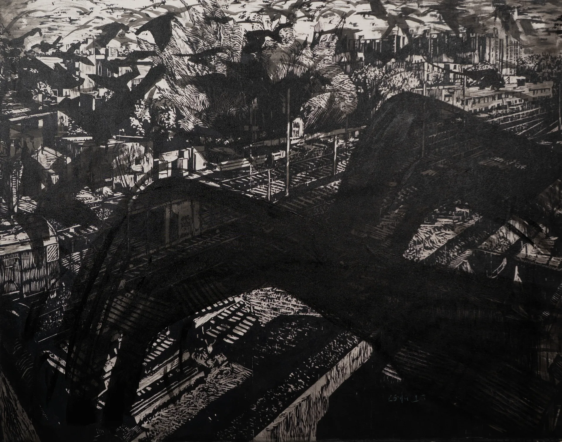 Station 3 by Akbar Ali Sunasara - Acrylic on canvas